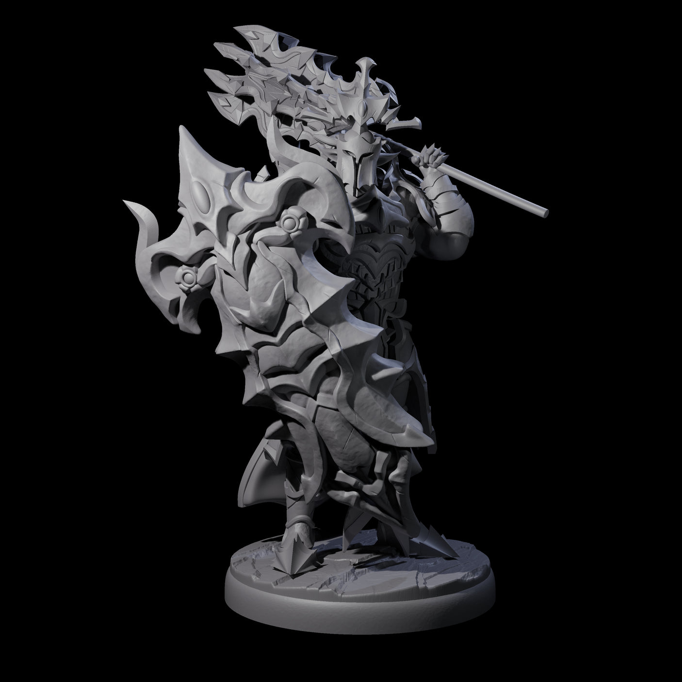 Hulking Dark Elf Sentinel C Miniature for Dungeons and Dragons, Pathfinder or other TTRPGs