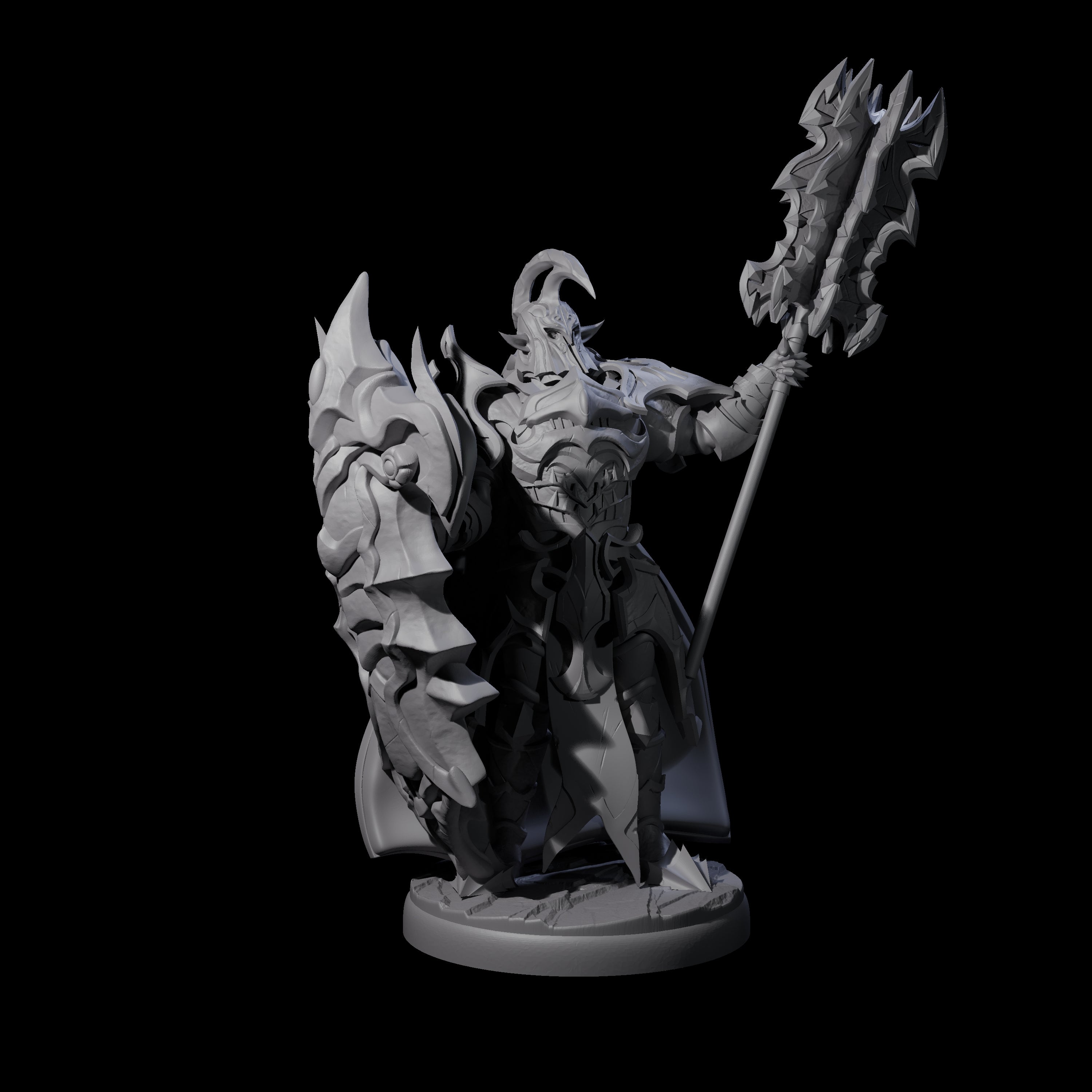 Hulking Dark Elf Sentinel Champion Miniature for Dungeons and Dragons, Pathfinder or other TTRPGs