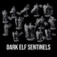 Hulking Dark Elf Sentinel Company Miniature for Dungeons and Dragons, Pathfinder or other TTRPGs