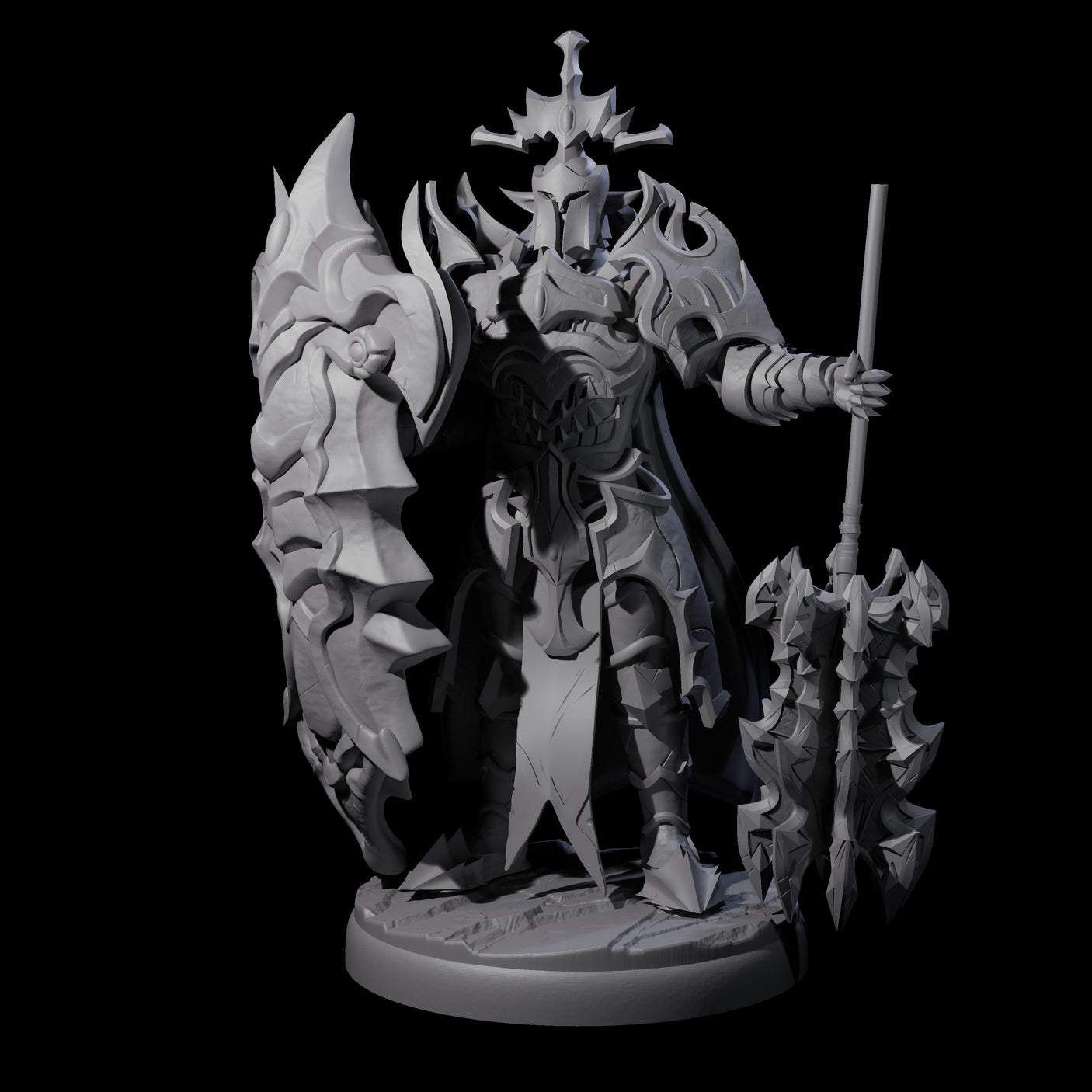 Hulking Dark Elf Sentinel E Miniature for Dungeons and Dragons, Pathfinder or other TTRPGs