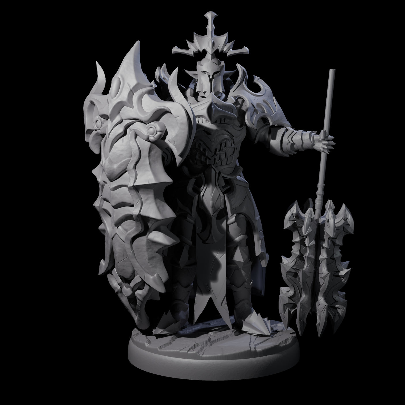 Hulking Dark Elf Sentinel E Miniature for Dungeons and Dragons, Pathfinder or other TTRPGs