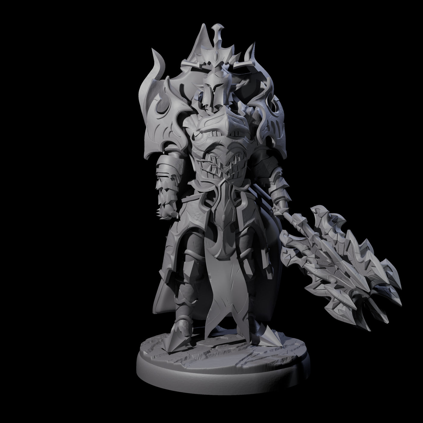 Hulking Dark Elf Sentinel I Miniature for Dungeons and Dragons, Pathfinder or other TTRPGs