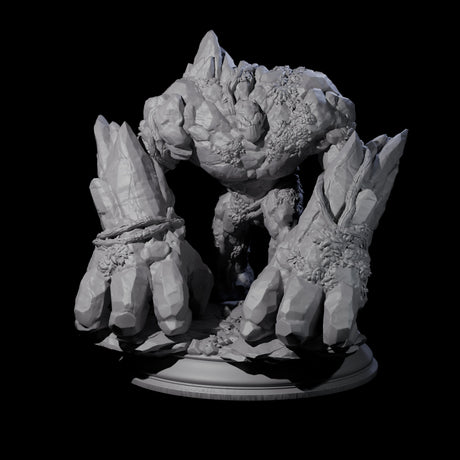 Hulking Earth Elemental Golem Miniature for Dungeons and Dragons, Pathfinder or other TTRPGs