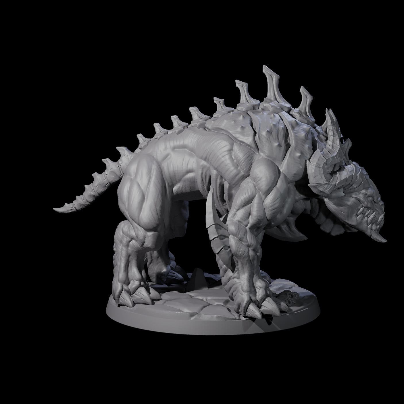 Hulking Hellhound D Miniature for Dungeons and Dragons, Pathfinder or other TTRPGs