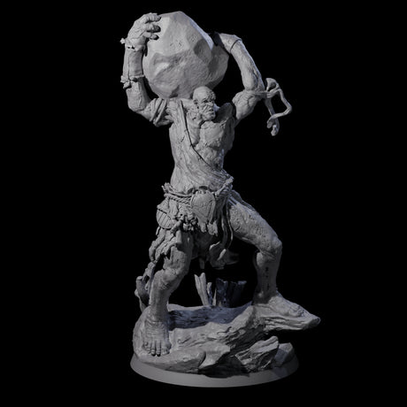 Hulking Hill Giant Hurler Miniature for Dungeons and Dragons, Pathfinder or other TTRPGs