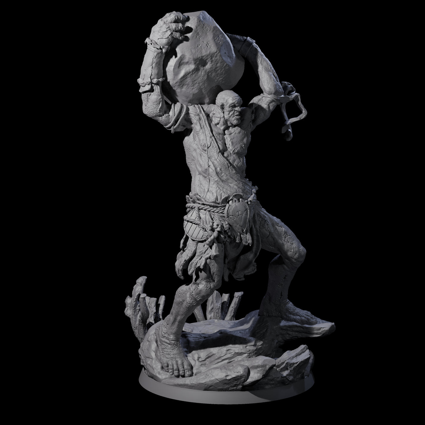 Hulking Hill Giant Hurler Miniature for Dungeons and Dragons, Pathfinder or other TTRPGs