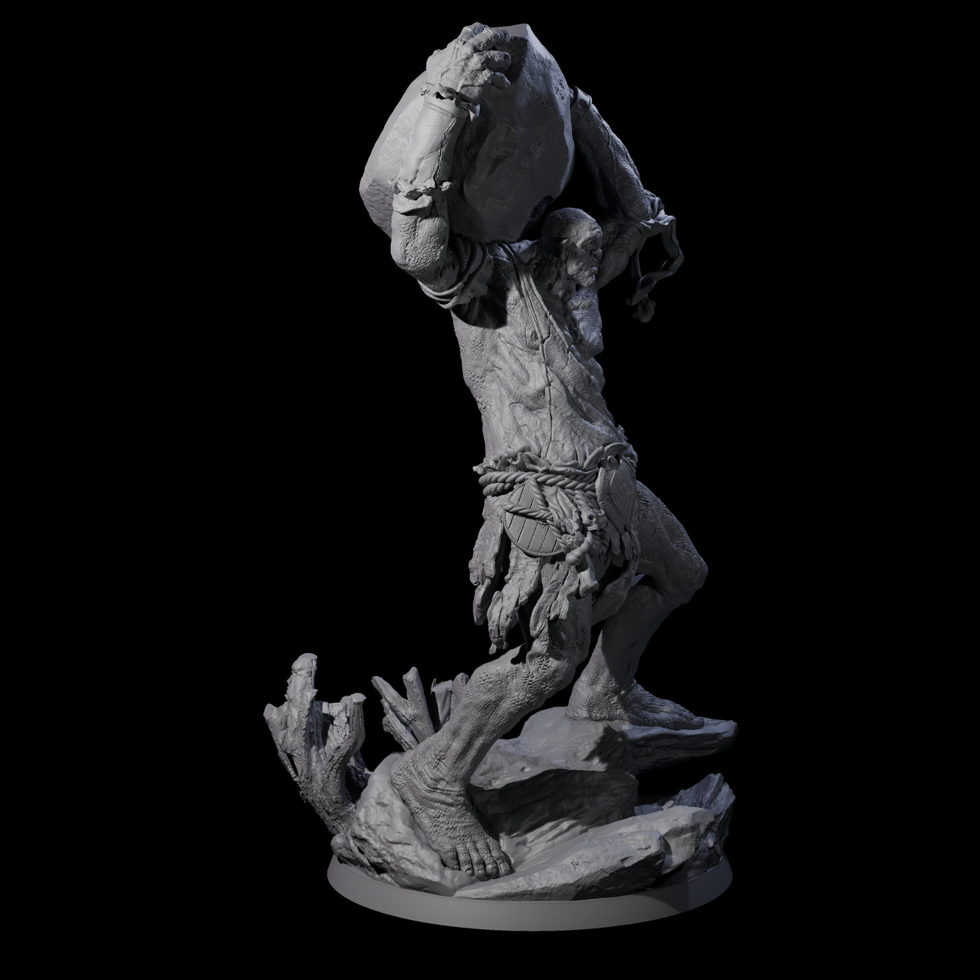 Hulking Hill Giant Hurler Miniature for Dungeons and Dragons, Pathfinder or other TTRPGs