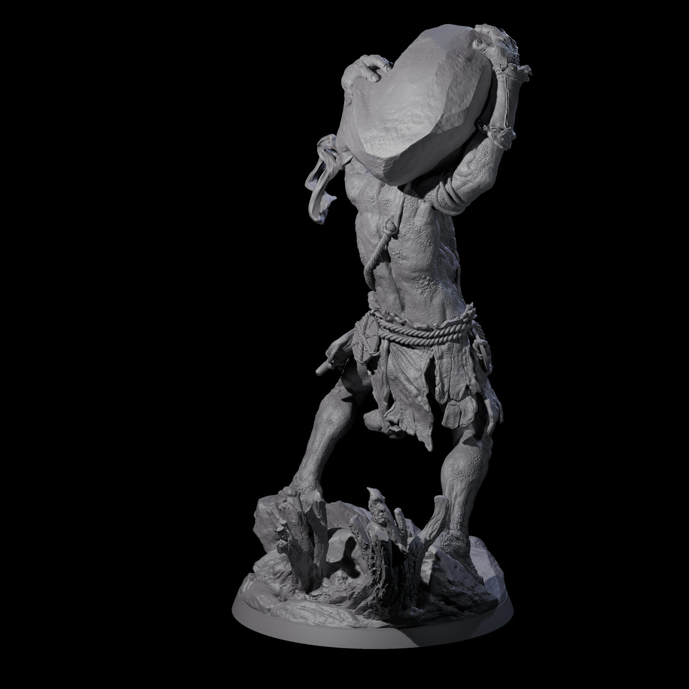 Hulking Hill Giant Hurler Miniature for Dungeons and Dragons, Pathfinder or other TTRPGs