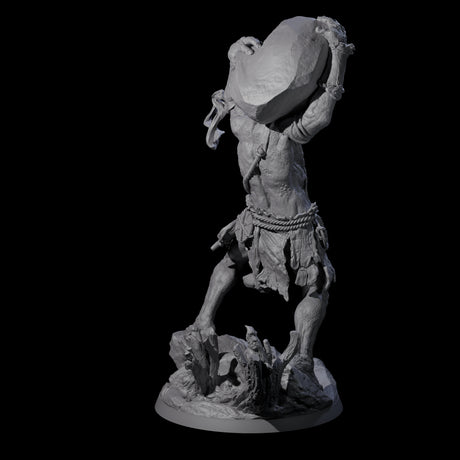 Hulking Hill Giant Hurler Miniature for Dungeons and Dragons, Pathfinder or other TTRPGs