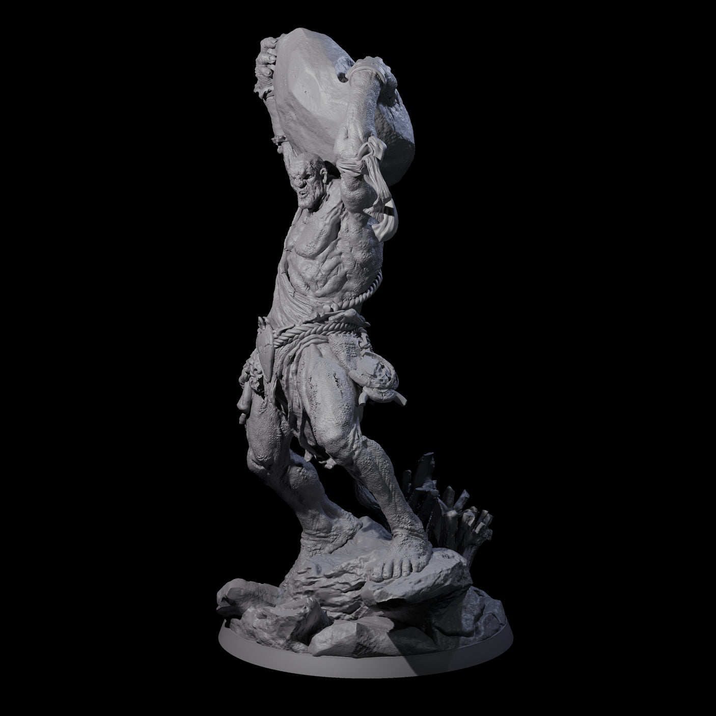 Hulking Hill Giant Hurler Miniature for Dungeons and Dragons, Pathfinder or other TTRPGs