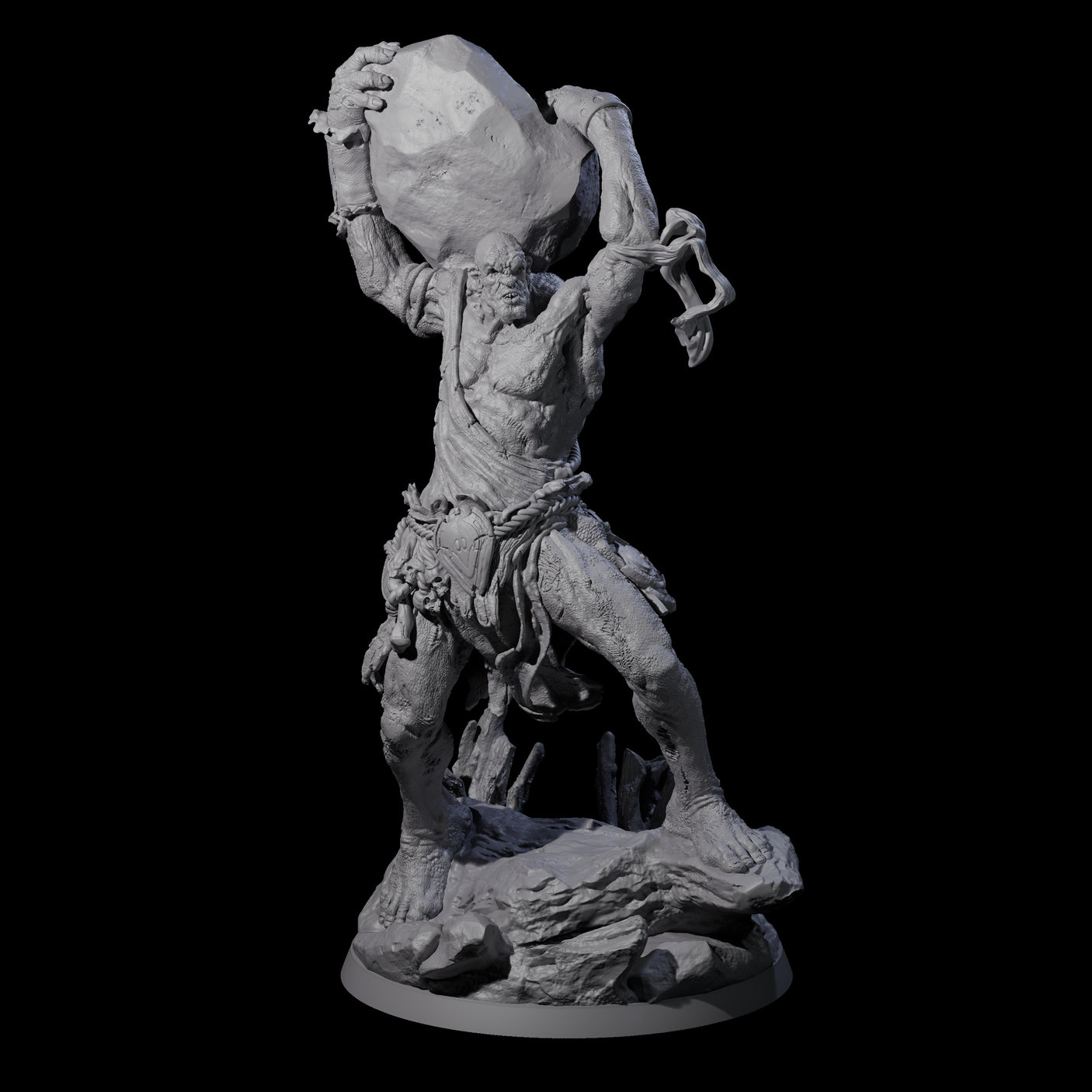 Hulking Hill Giant Hurler Miniature for Dungeons and Dragons, Pathfinder or other TTRPGs