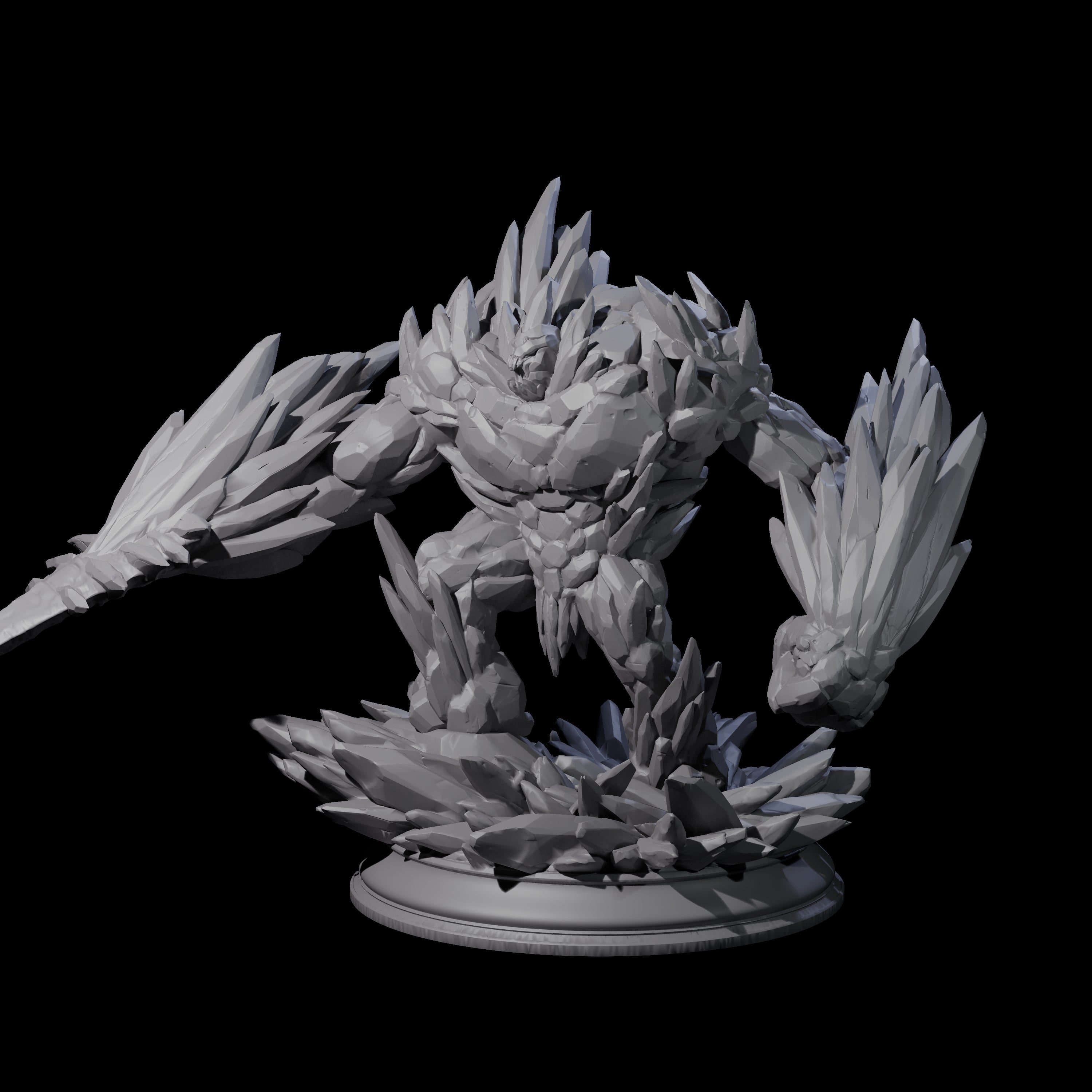 Hulking Ice Elemental Golem Miniature for Dungeons and Dragons, Pathfinder or other TTRPGs