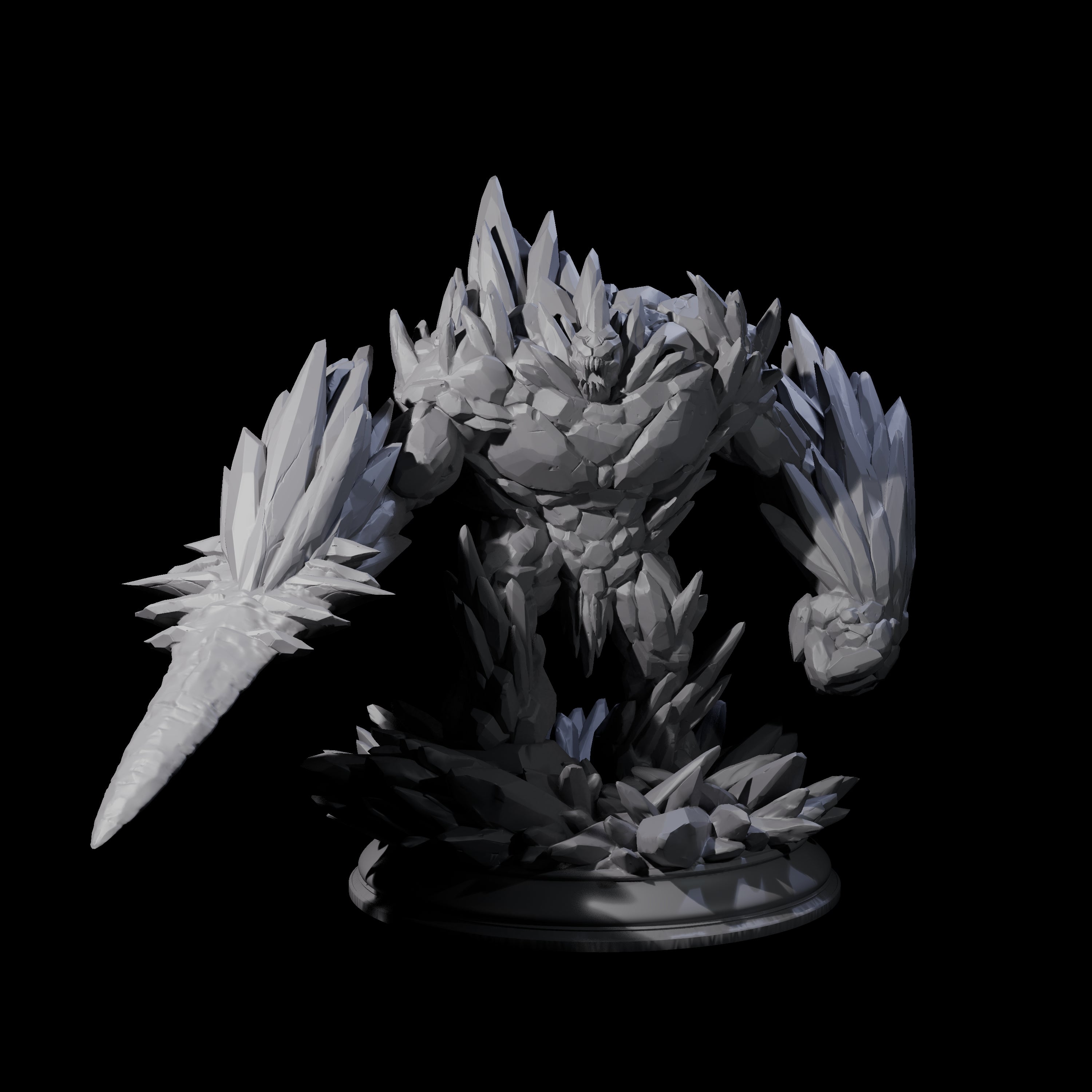 Hulking Ice Elemental Golem Miniature for Dungeons and Dragons, Pathfinder or other TTRPGs