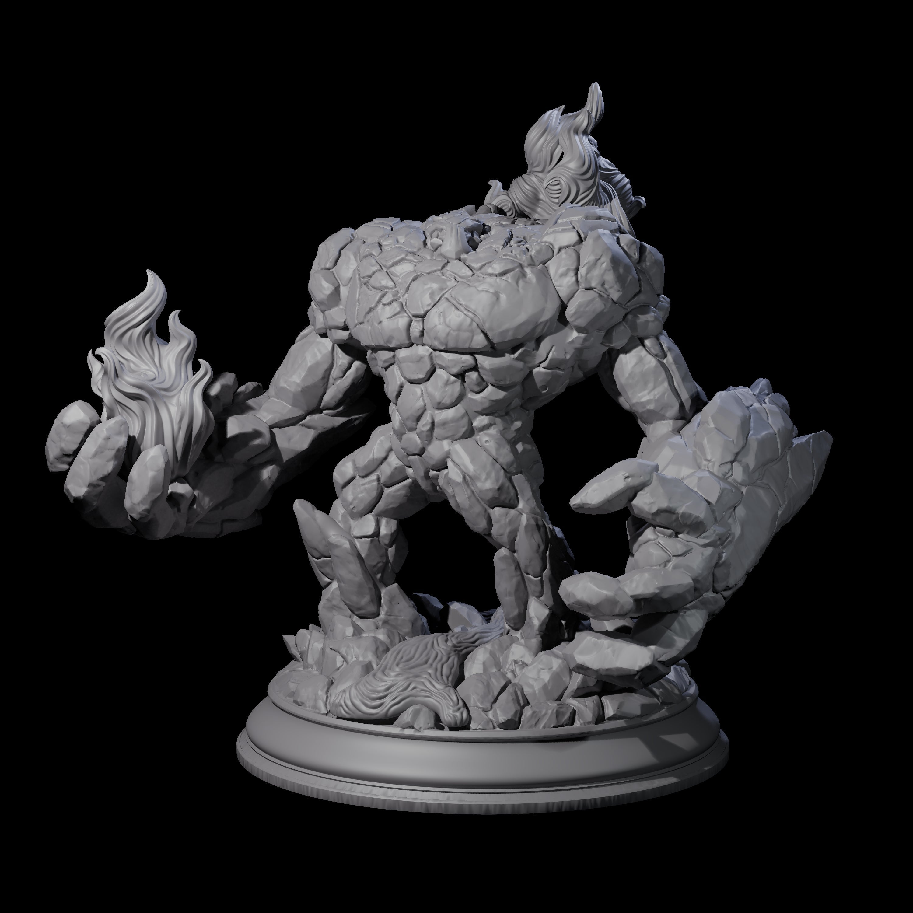 Hulking Lava Elemental Golem Miniature for Dungeons and Dragons, Pathfinder or other TTRPGs