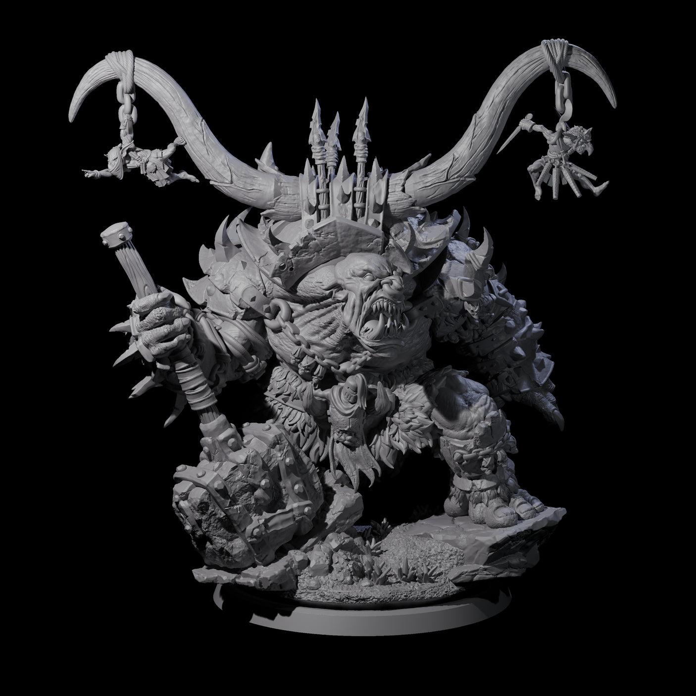 Hulking Ogre Juggernaut D Miniature for Dungeons and Dragons, Pathfinder or other TTRPGs