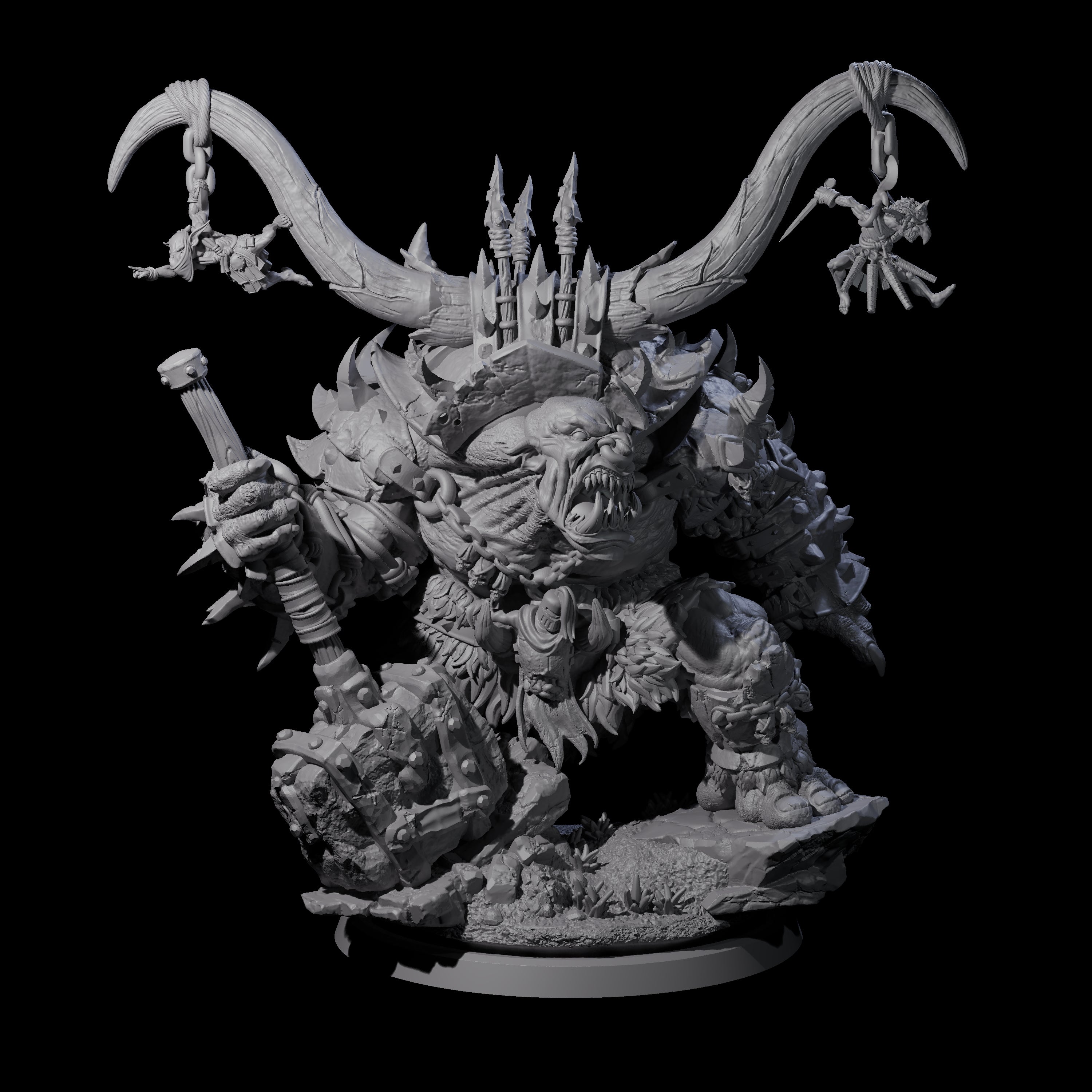 Hulking Ogre Juggernaut D Miniature for Dungeons and Dragons, Pathfinder or other TTRPGs