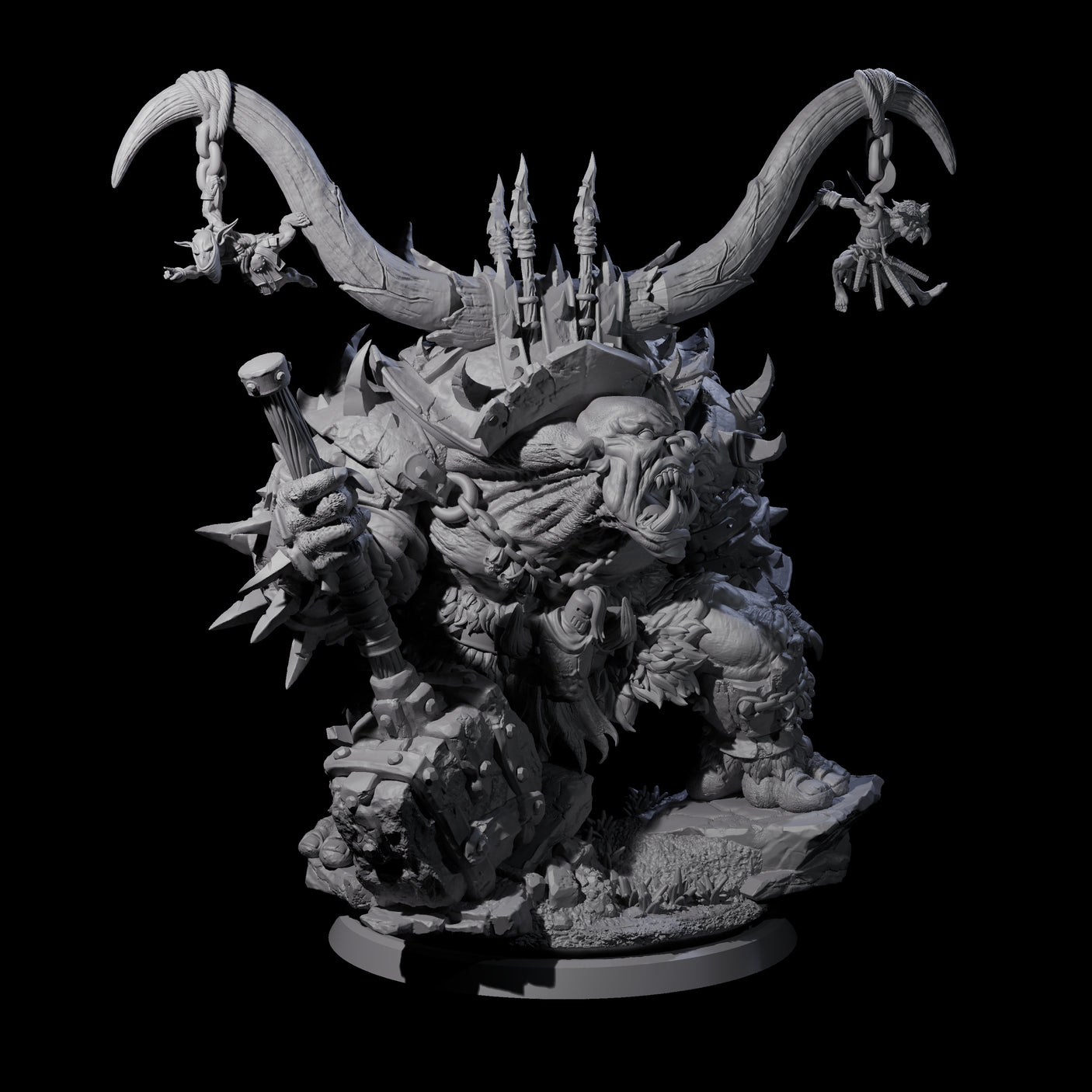 Hulking Ogre Juggernaut D Miniature for Dungeons and Dragons, Pathfinder or other TTRPGs