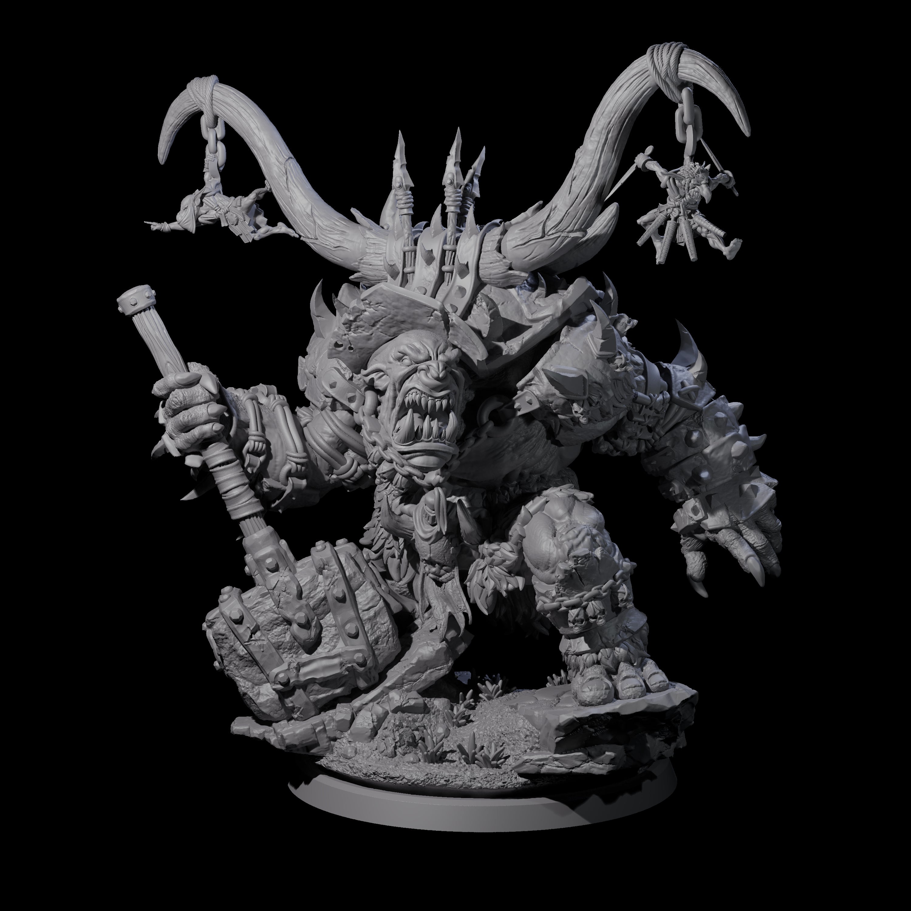 Hulking Ogre Juggernaut D Miniature for Dungeons and Dragons, Pathfinder or other TTRPGs