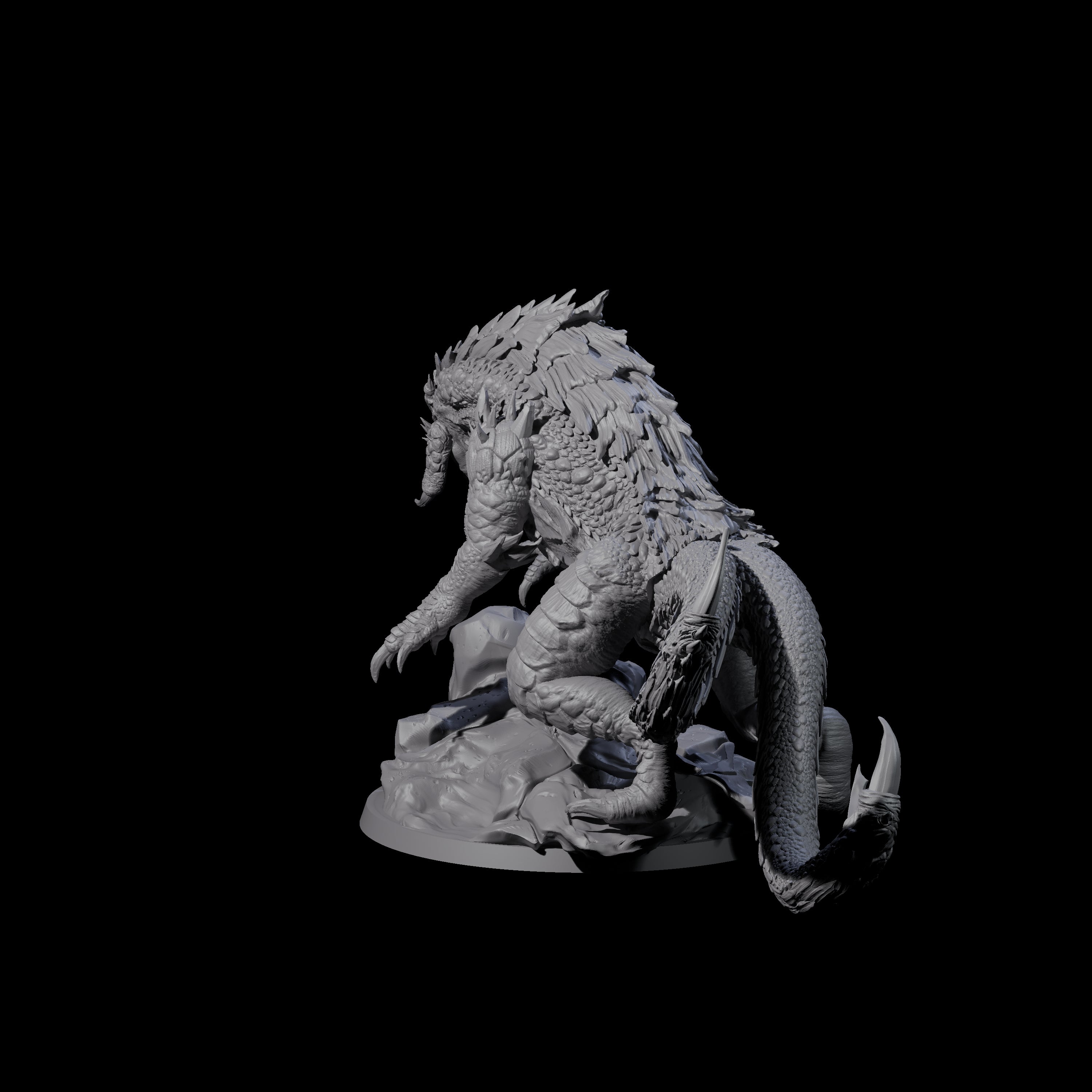 Hulking Siege Drake A Miniature for Dungeons and Dragons, Pathfinder or other TTRPGs