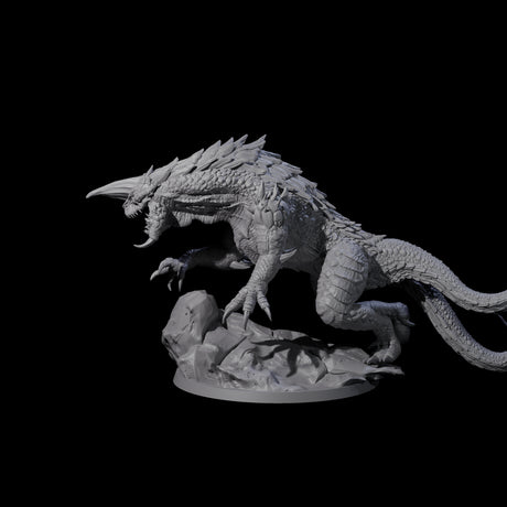 Hulking Siege Drake A Miniature for Dungeons and Dragons, Pathfinder or other TTRPGs