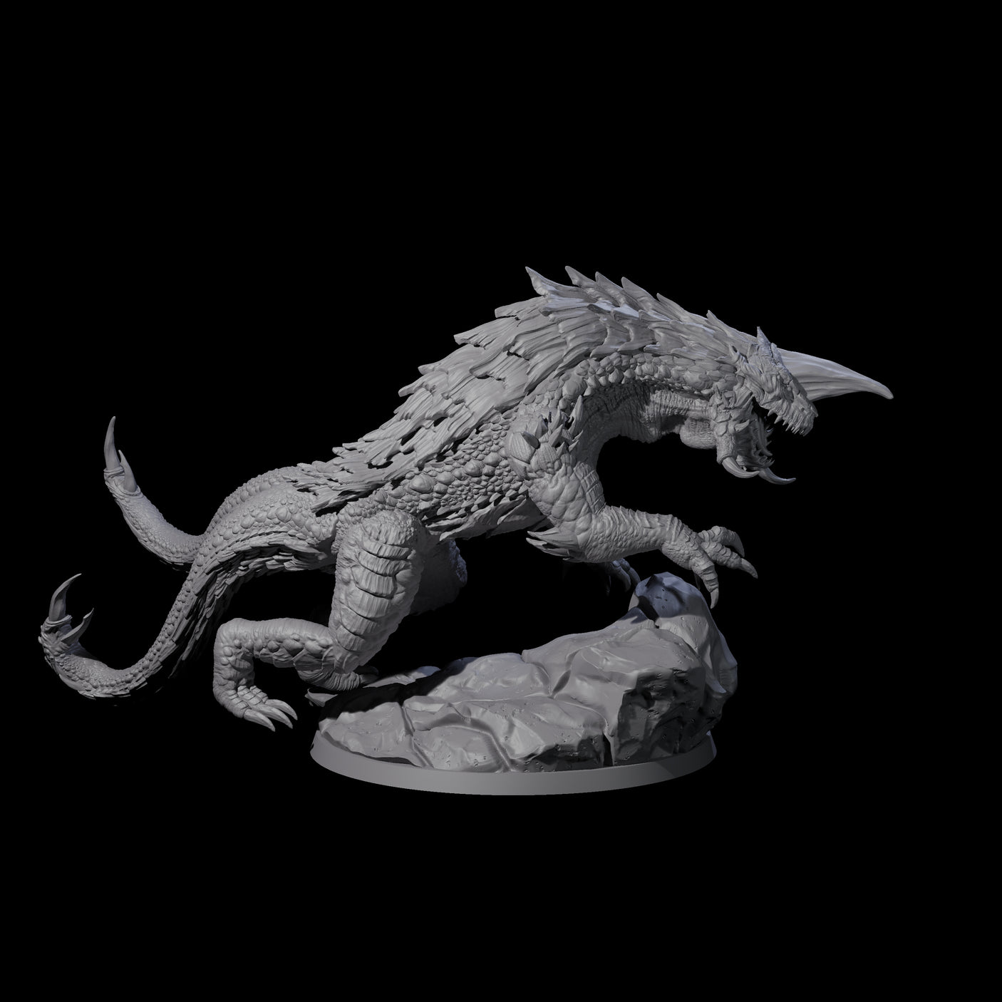 Hulking Siege Drake A Miniature for Dungeons and Dragons, Pathfinder or other TTRPGs