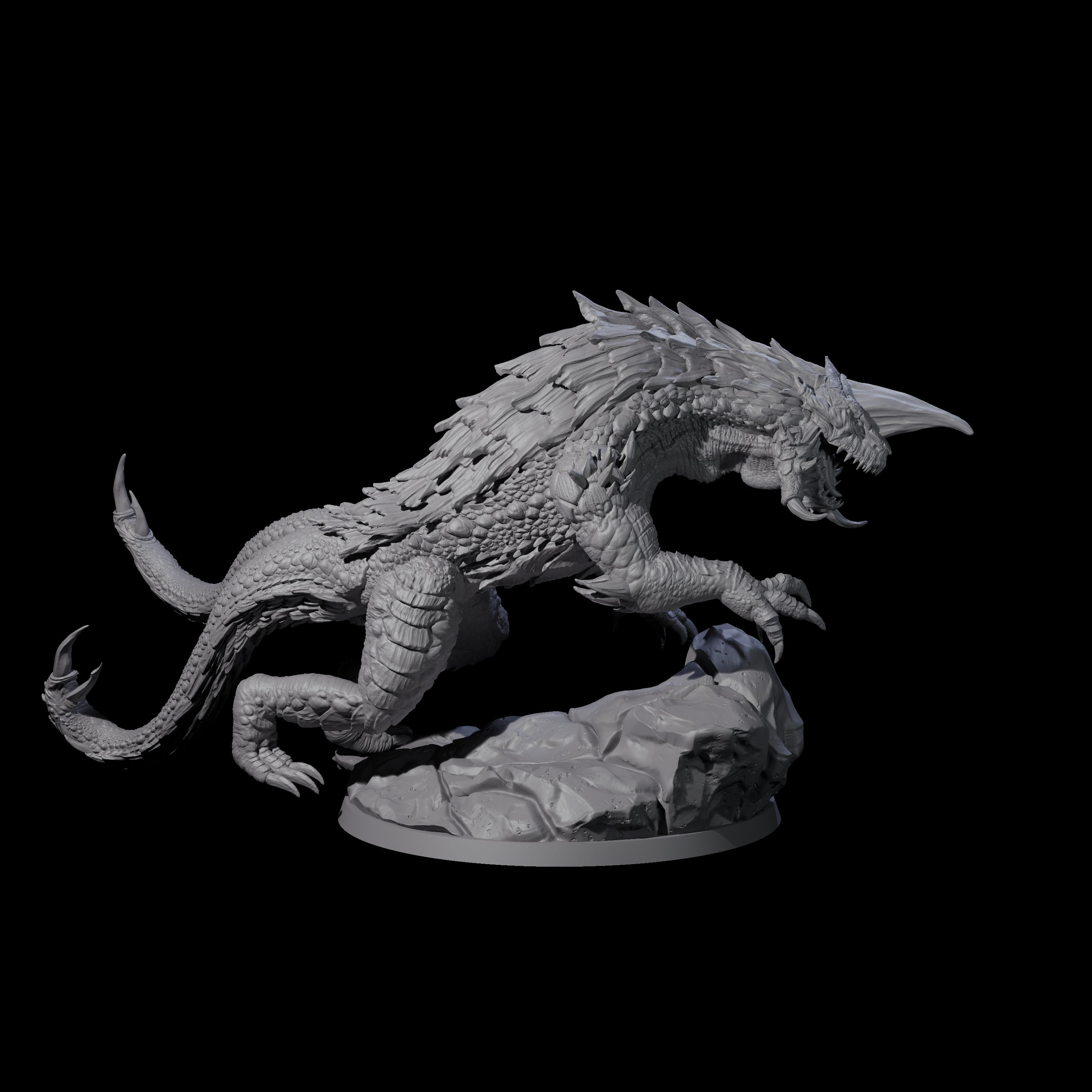 Hulking Siege Drake A Miniature for Dungeons and Dragons, Pathfinder or other TTRPGs