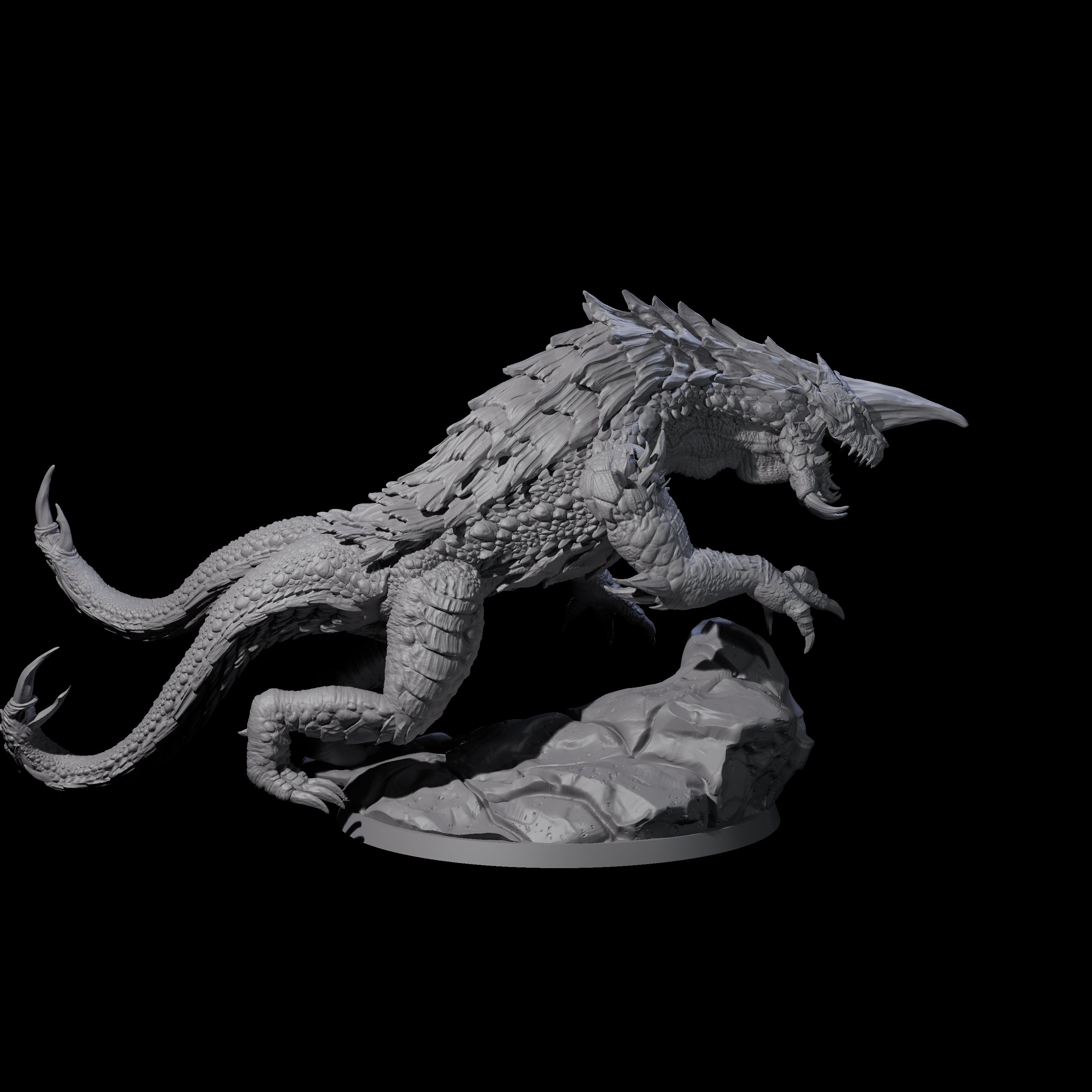 Hulking Siege Drake A Miniature for Dungeons and Dragons, Pathfinder or other TTRPGs