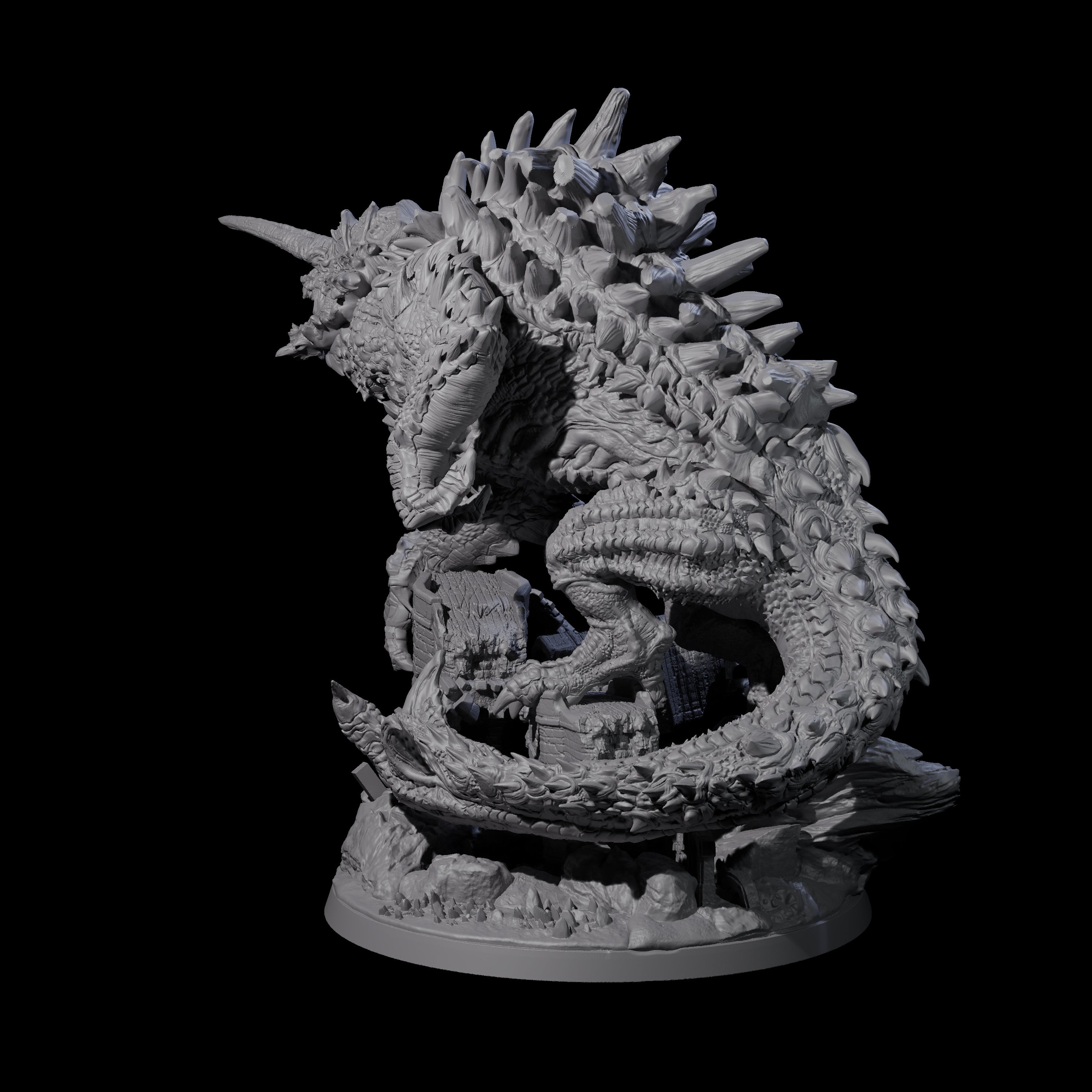 Hulking Tarrasque Destroyer Miniature for Dungeons and Dragons, Pathfinder or other TTRPGs