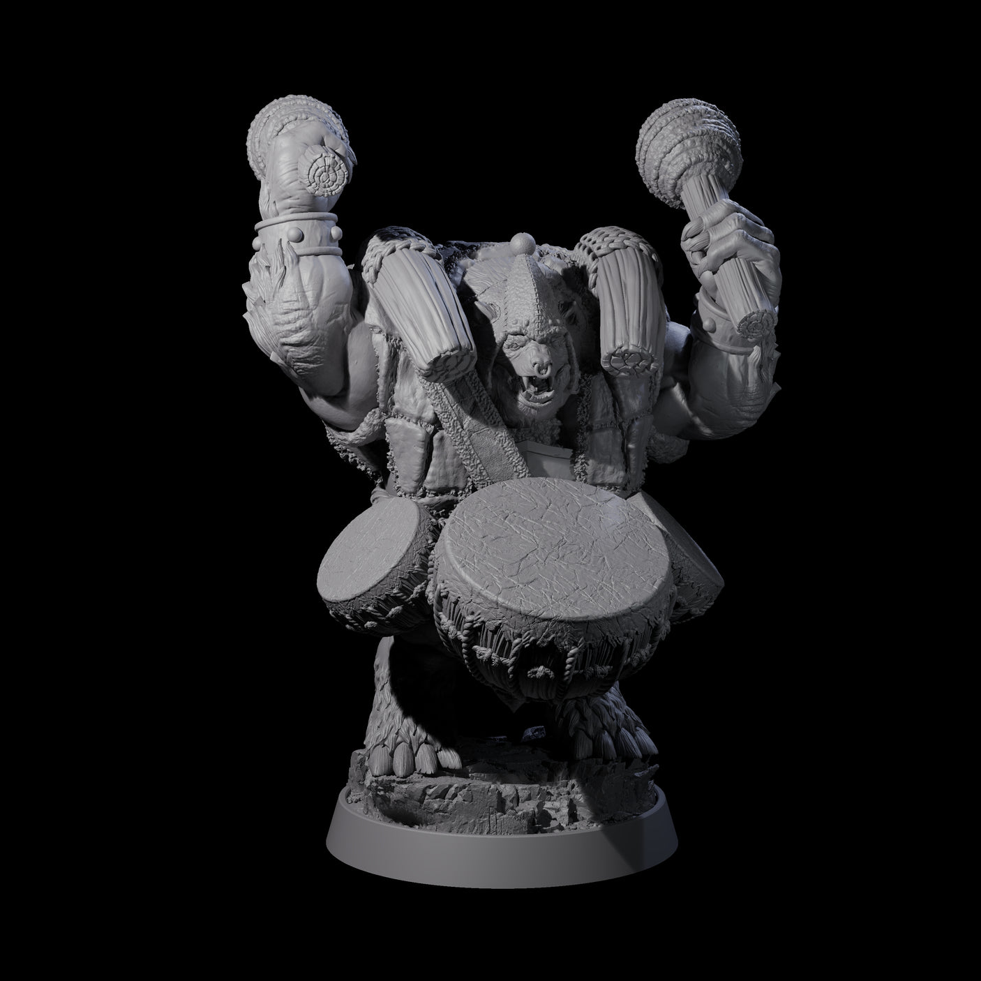 Hulking Ursine Barbarian A Miniature for Dungeons and Dragons, Pathfinder or other TTRPGs
