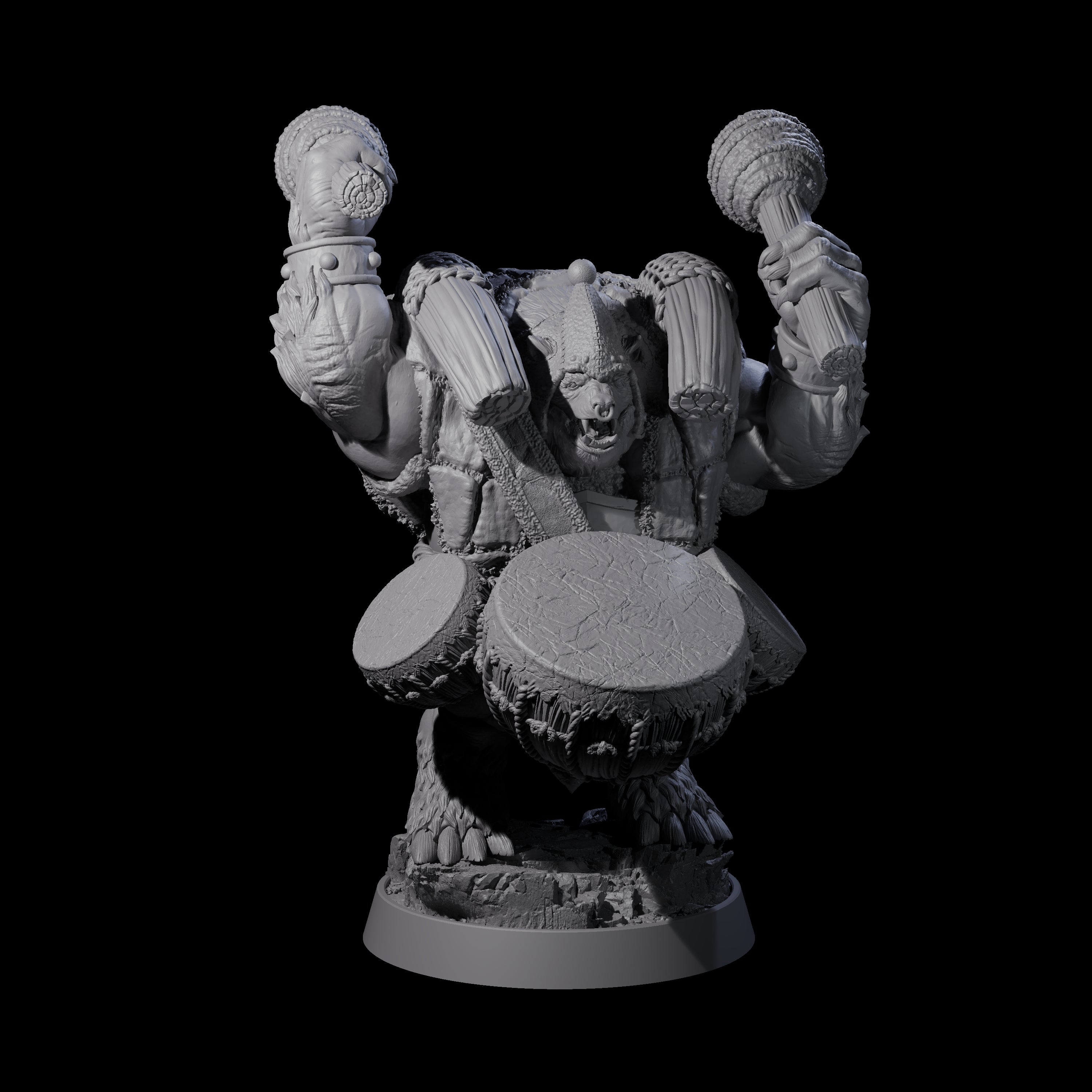 Hulking Ursine Barbarian A Miniature for Dungeons and Dragons, Pathfinder or other TTRPGs