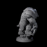 Hulking Ursine Barbarian B Miniature for Dungeons and Dragons, Pathfinder or other TTRPGs