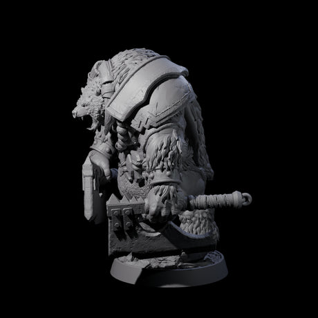 Hulking Ursine Barbarian B Miniature for Dungeons and Dragons, Pathfinder or other TTRPGs