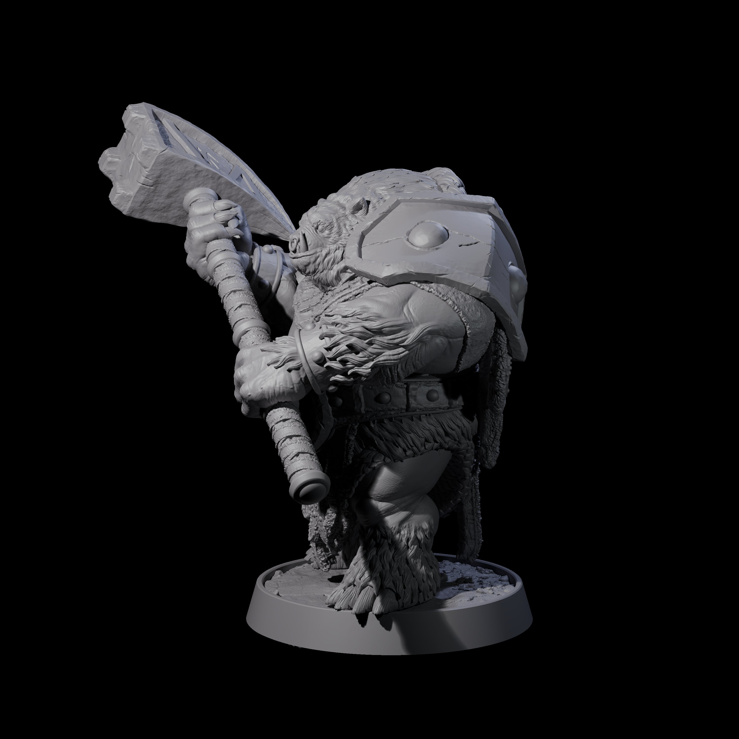 Hulking Ursine Barbarian C Miniature for Dungeons and Dragons, Pathfinder or other TTRPGs
