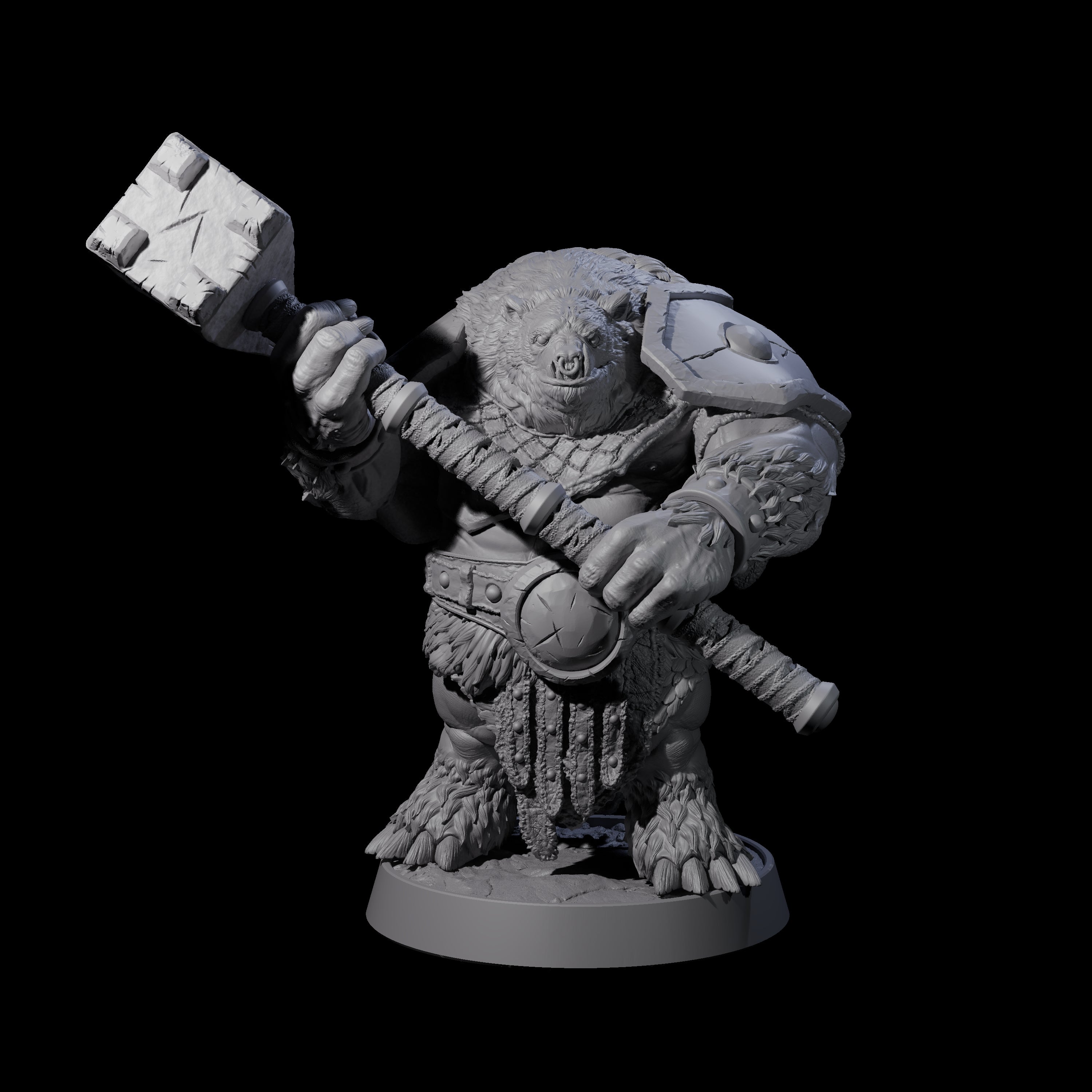 Hulking Ursine Barbarian C Miniature for Dungeons and Dragons, Pathfinder or other TTRPGs