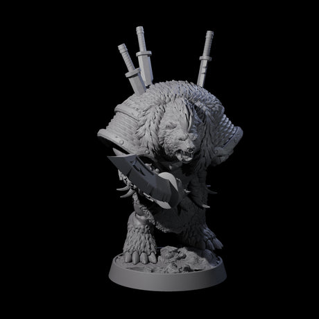 Hulking Ursine Barbarian D Miniature for Dungeons and Dragons, Pathfinder or other TTRPGs