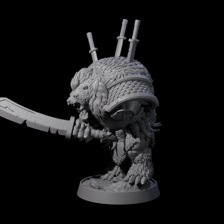 Hulking Ursine Barbarian D Miniature for Dungeons and Dragons, Pathfinder or other TTRPGs
