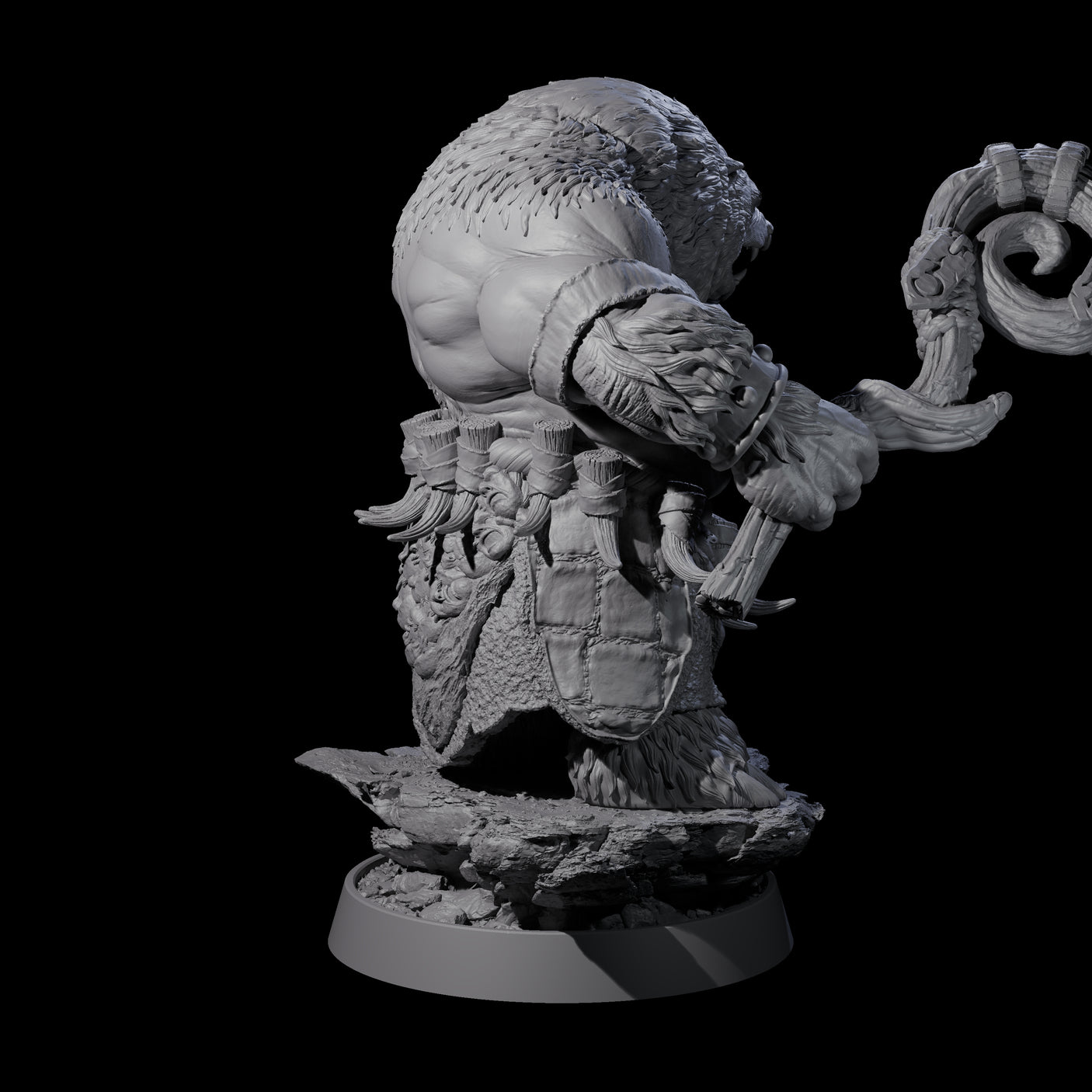 Hulking Ursine Barbarian E Miniature for Dungeons and Dragons, Pathfinder or other TTRPGs