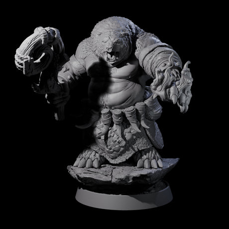 Hulking Ursine Barbarian E Miniature for Dungeons and Dragons, Pathfinder or other TTRPGs