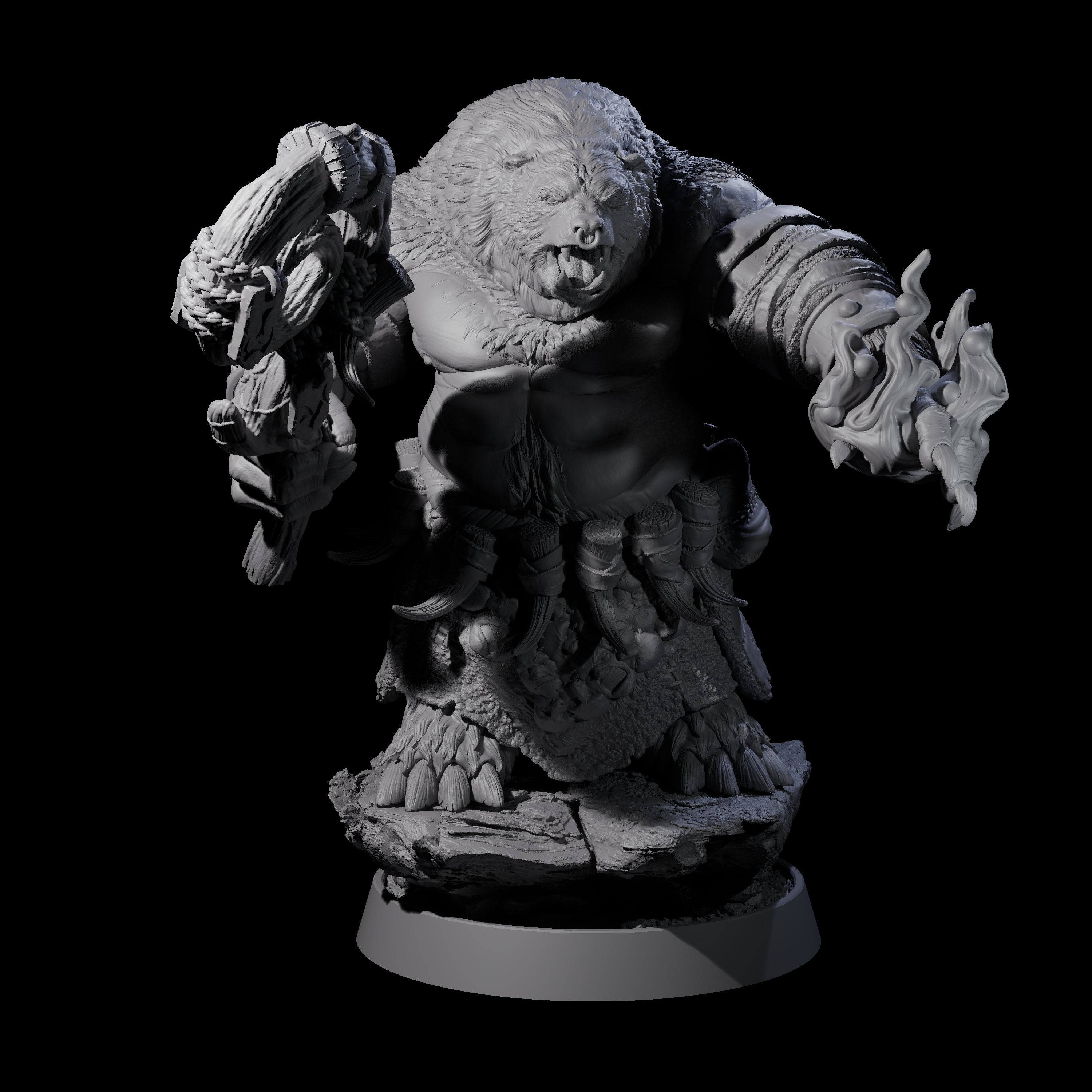 Hulking Ursine Barbarian E Miniature for Dungeons and Dragons, Pathfinder or other TTRPGs