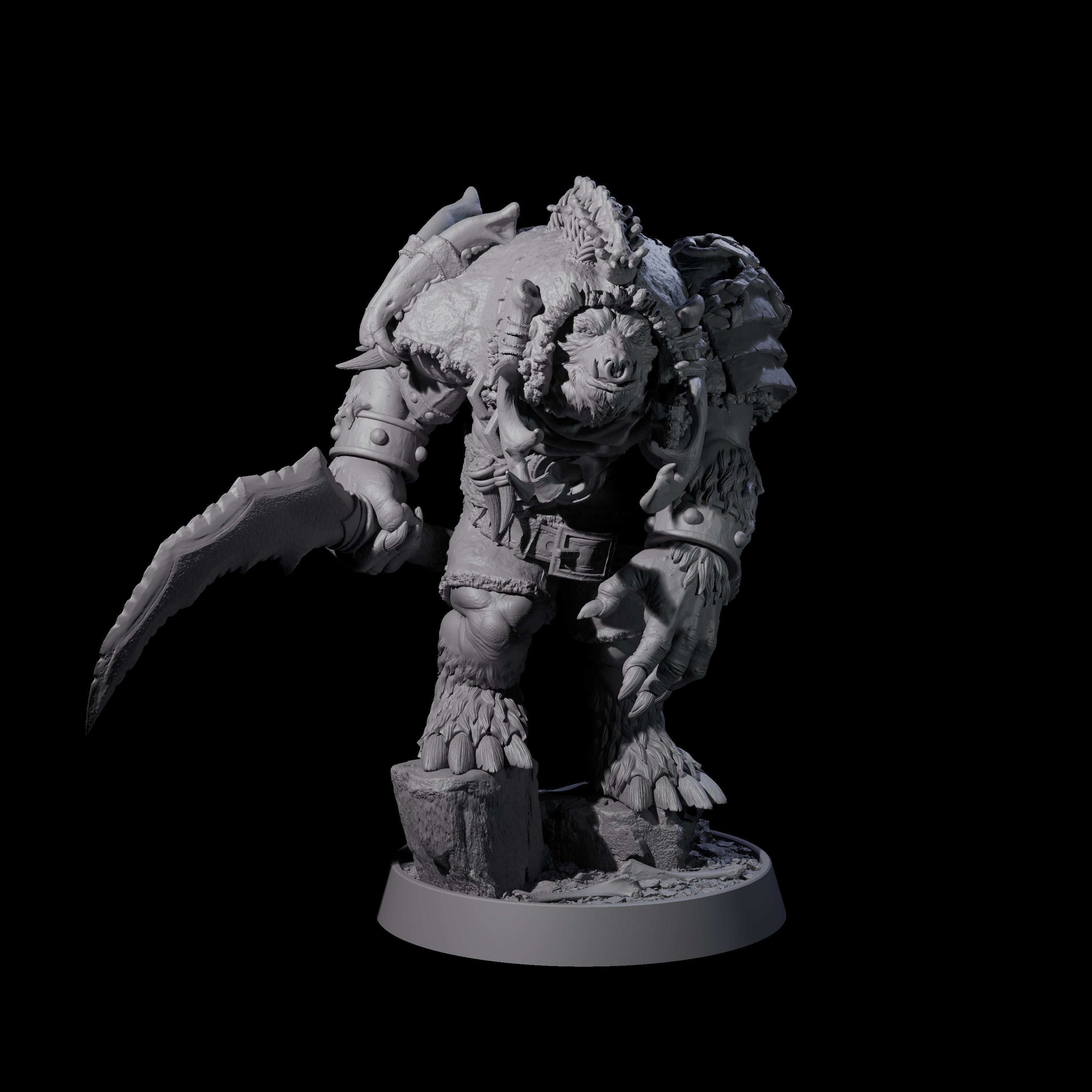 Hulking Ursine Barbarian G Miniature for Dungeons and Dragons, Pathfinder or other TTRPGs