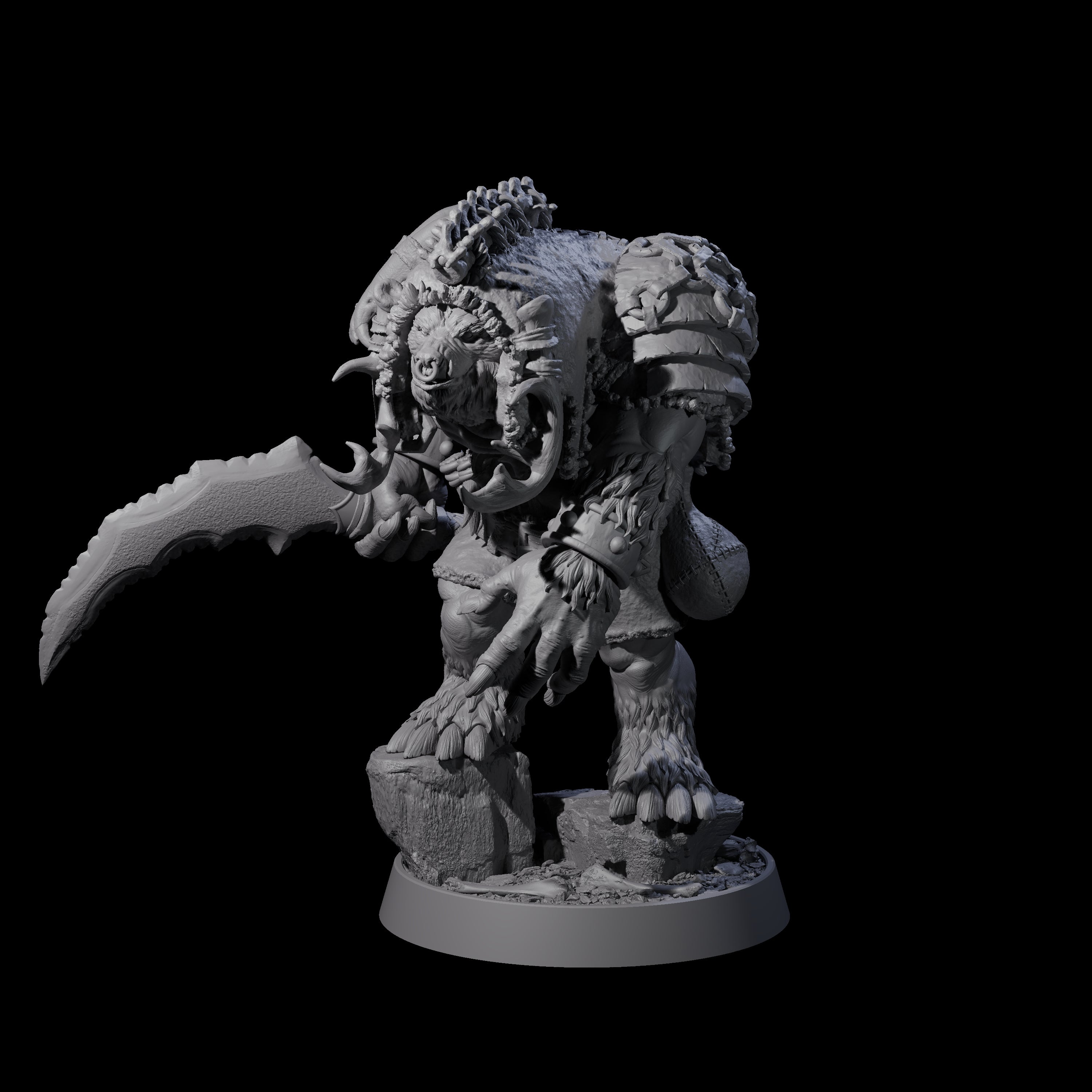 Hulking Ursine Barbarian G Miniature for Dungeons and Dragons, Pathfinder or other TTRPGs