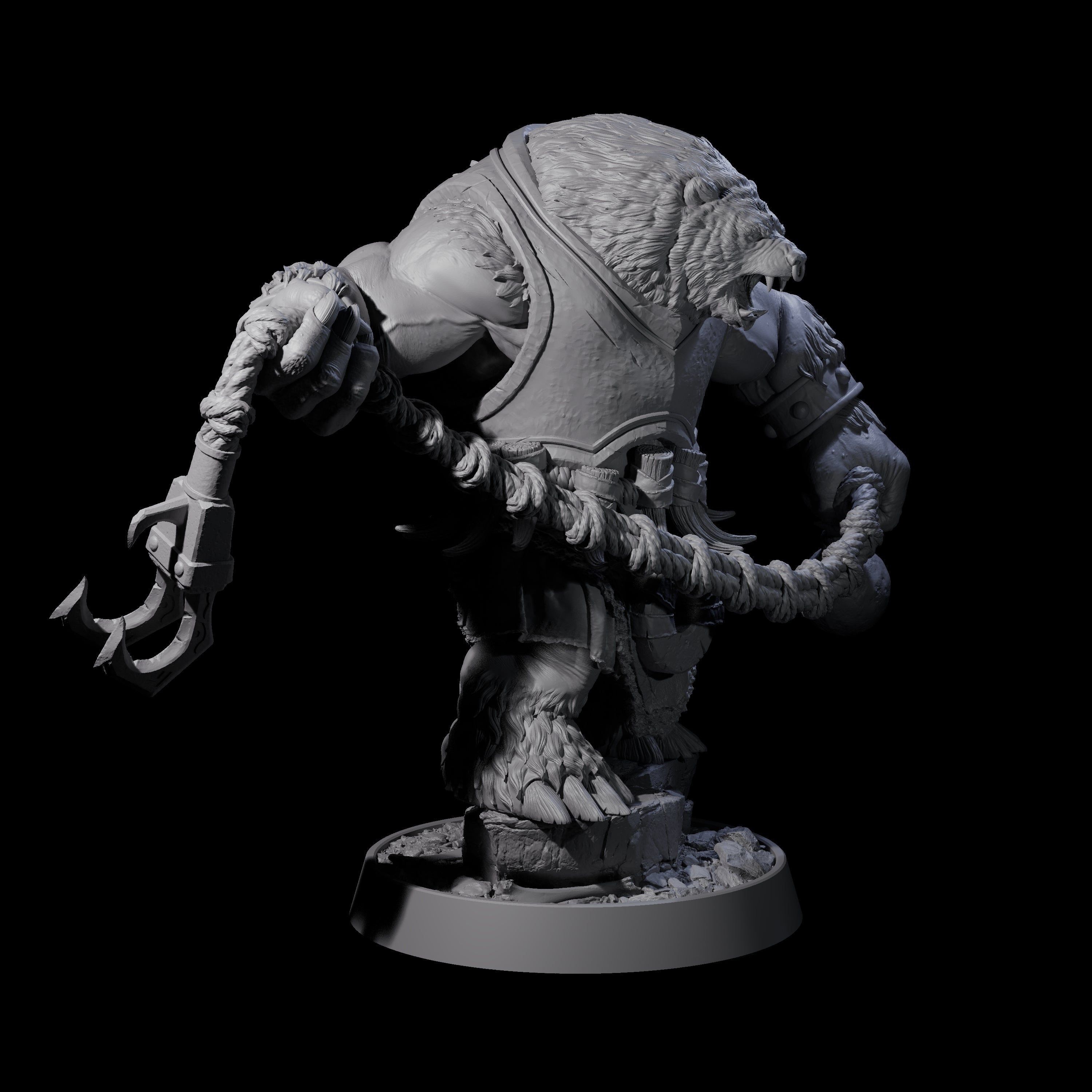 Hulking Ursine Barbarian I Miniature for Dungeons and Dragons, Pathfinder or other TTRPGs