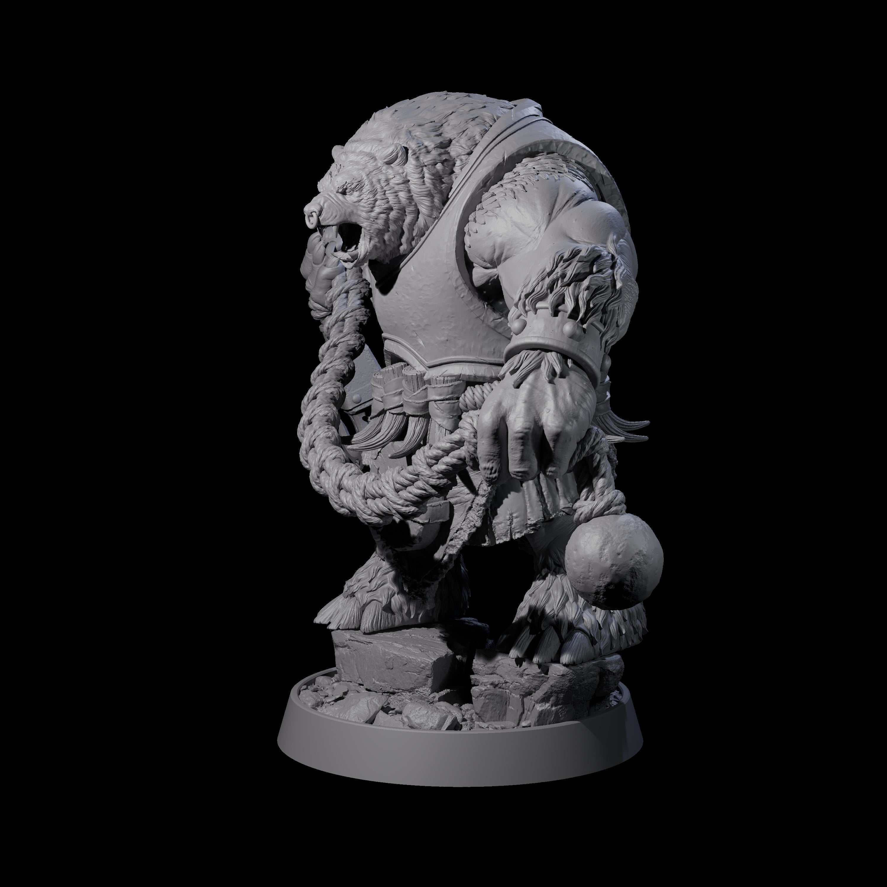 Hulking Ursine Barbarian I Miniature for Dungeons and Dragons, Pathfinder or other TTRPGs