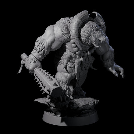 Hulking Ursine Barbarian J Miniature for Dungeons and Dragons, Pathfinder or other TTRPGs