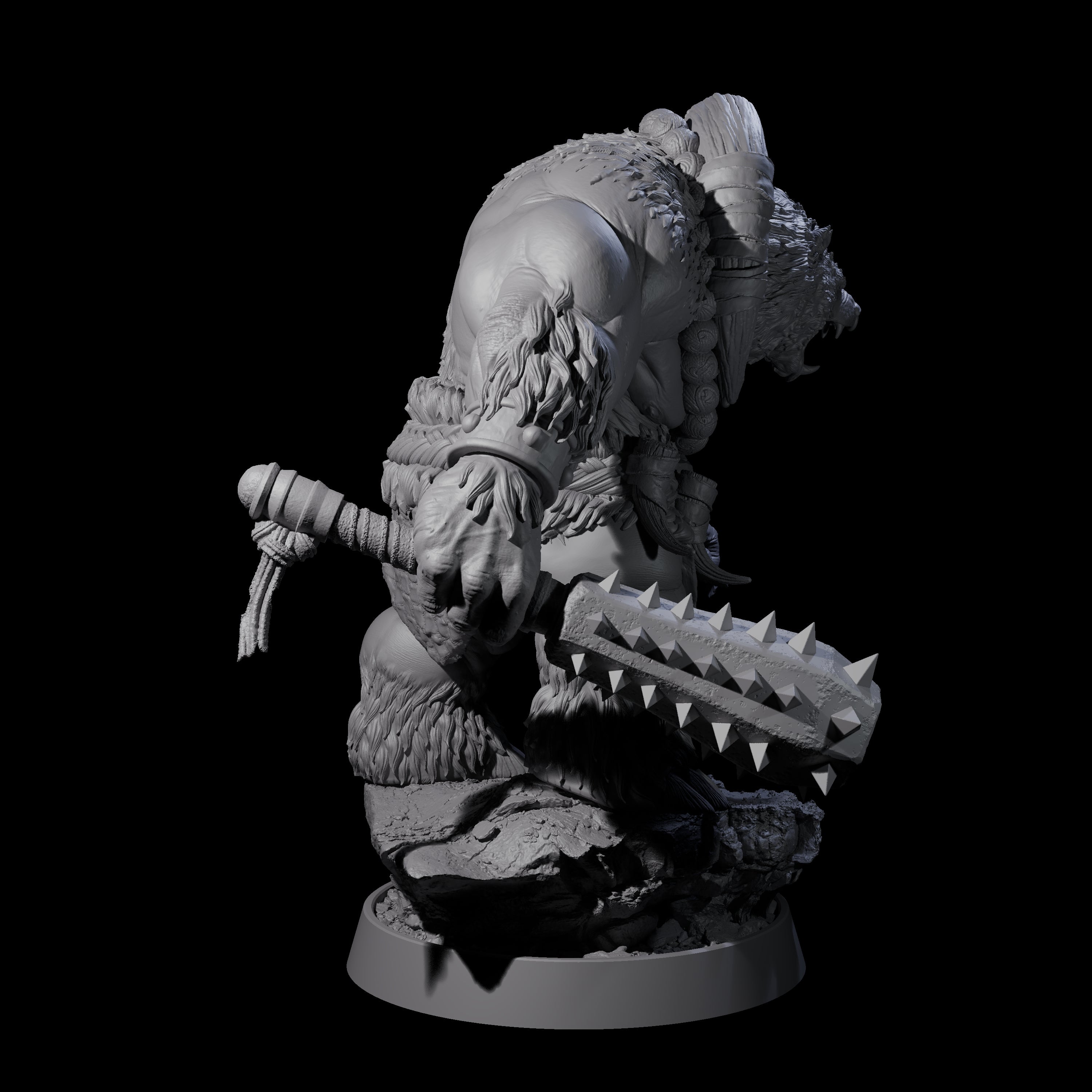 Hulking Ursine Barbarian J Miniature for Dungeons and Dragons, Pathfinder or other TTRPGs