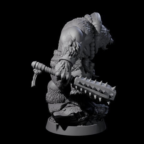 Hulking Ursine Barbarian J Miniature for Dungeons and Dragons, Pathfinder or other TTRPGs