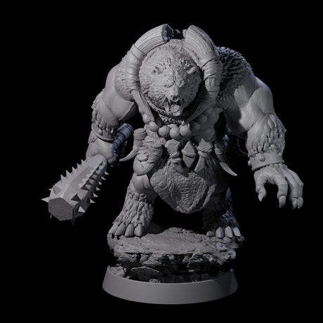 Hulking Ursine Barbarian J Miniature for Dungeons and Dragons, Pathfinder or other TTRPGs