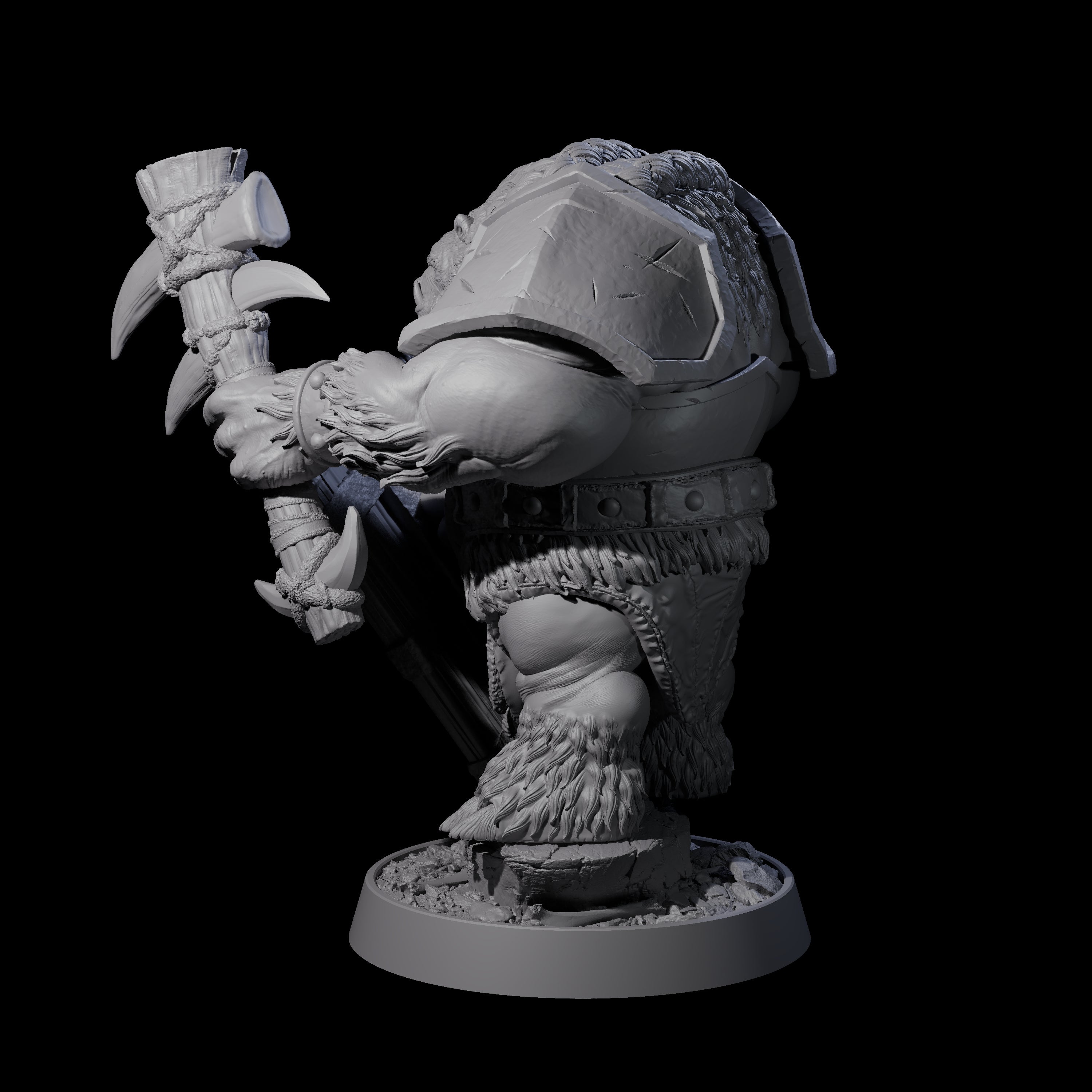 Hulking Ursine Barbarian L Miniature for Dungeons and Dragons, Pathfinder or other TTRPGs