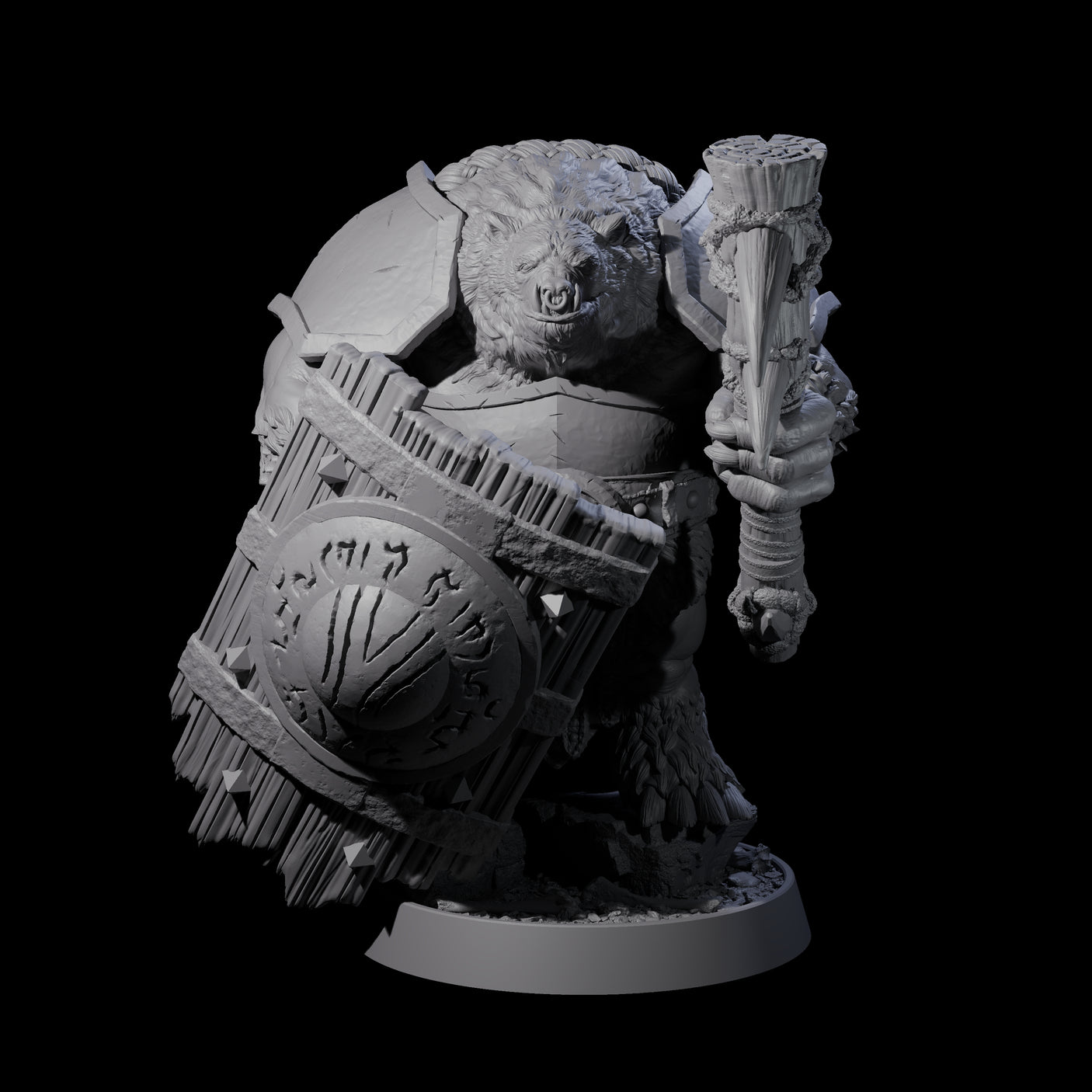 Hulking Ursine Barbarian L Miniature for Dungeons and Dragons, Pathfinder or other TTRPGs