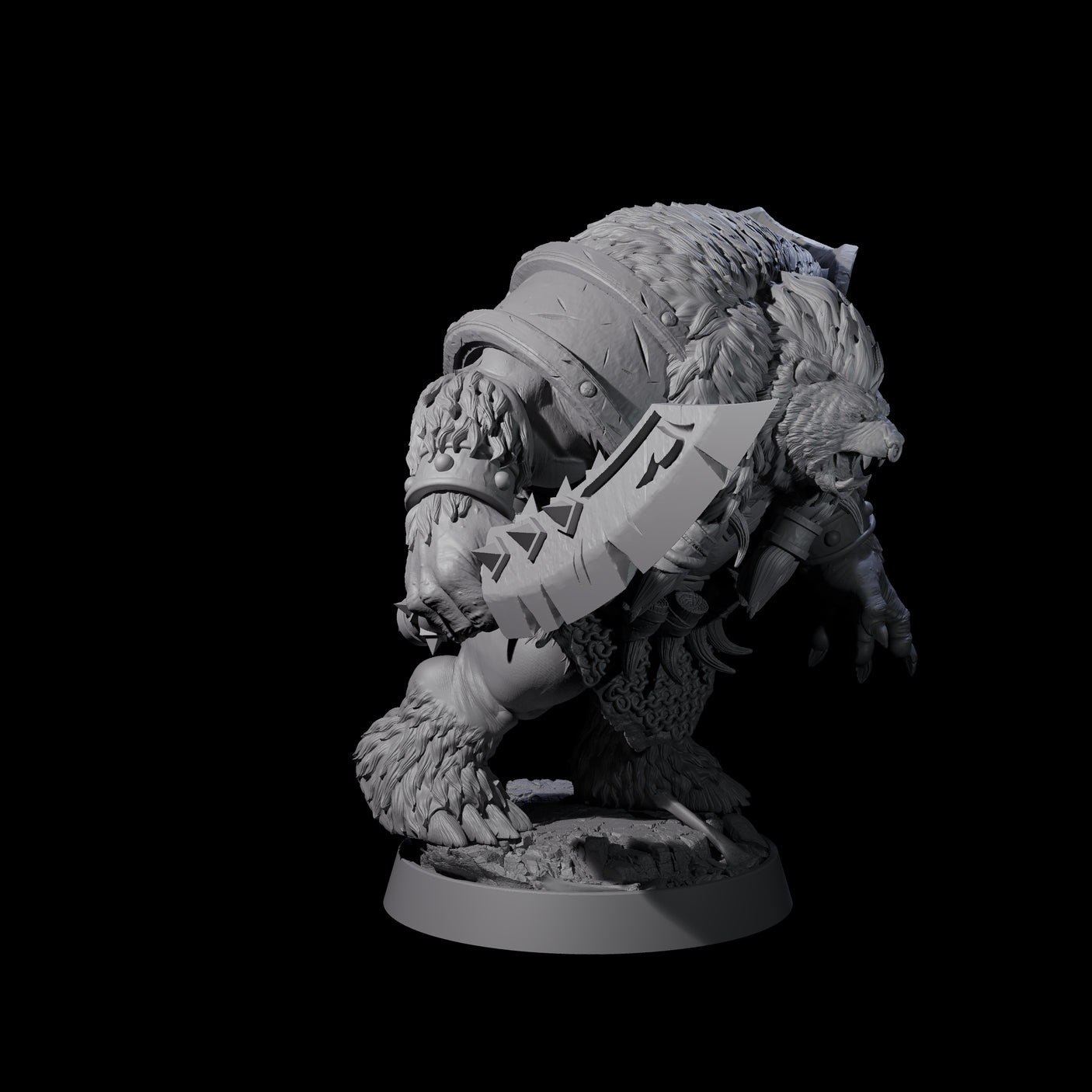 Hulking Ursine Barbarian M Miniature for Dungeons and Dragons, Pathfinder or other TTRPGs
